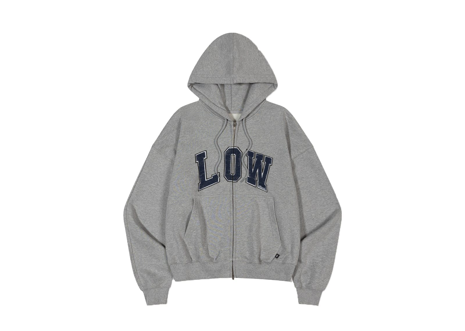Low Classic Low Soft Sweat Zip - Up Hoodie Melange Grey