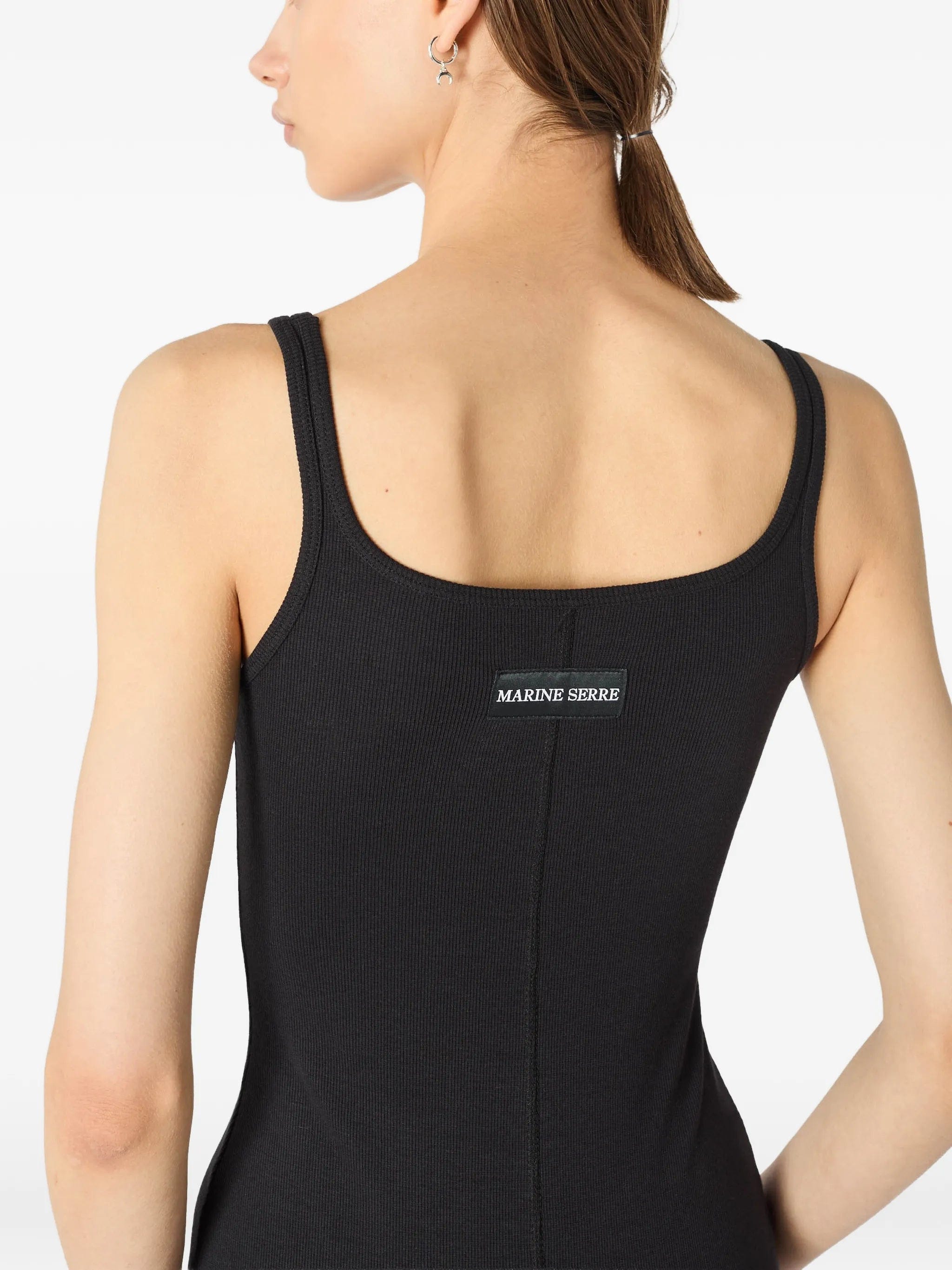 Marine Serre logo ribbed short catsuit