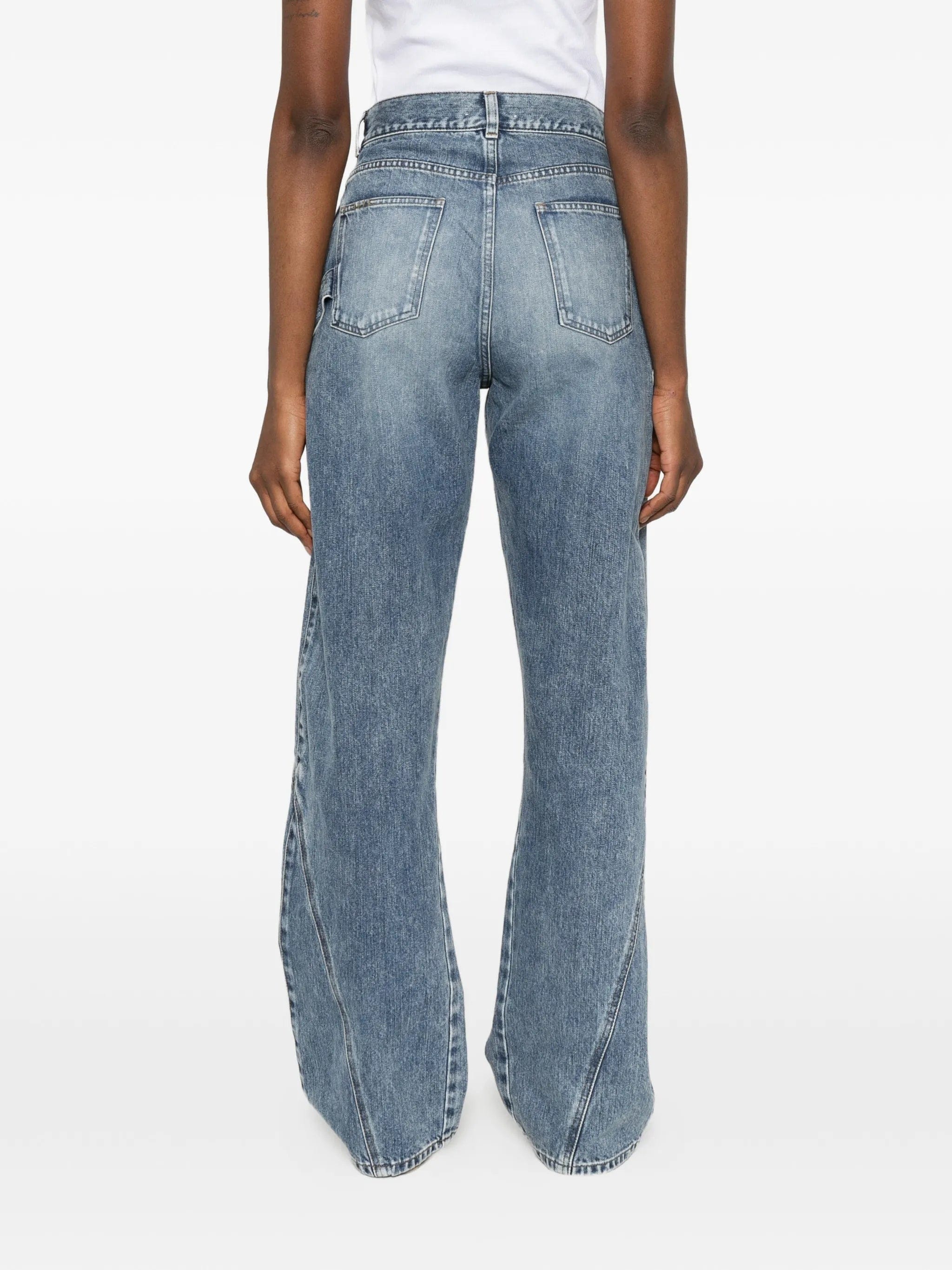 JW Anderson twisted - effect logo - patch denim jeans