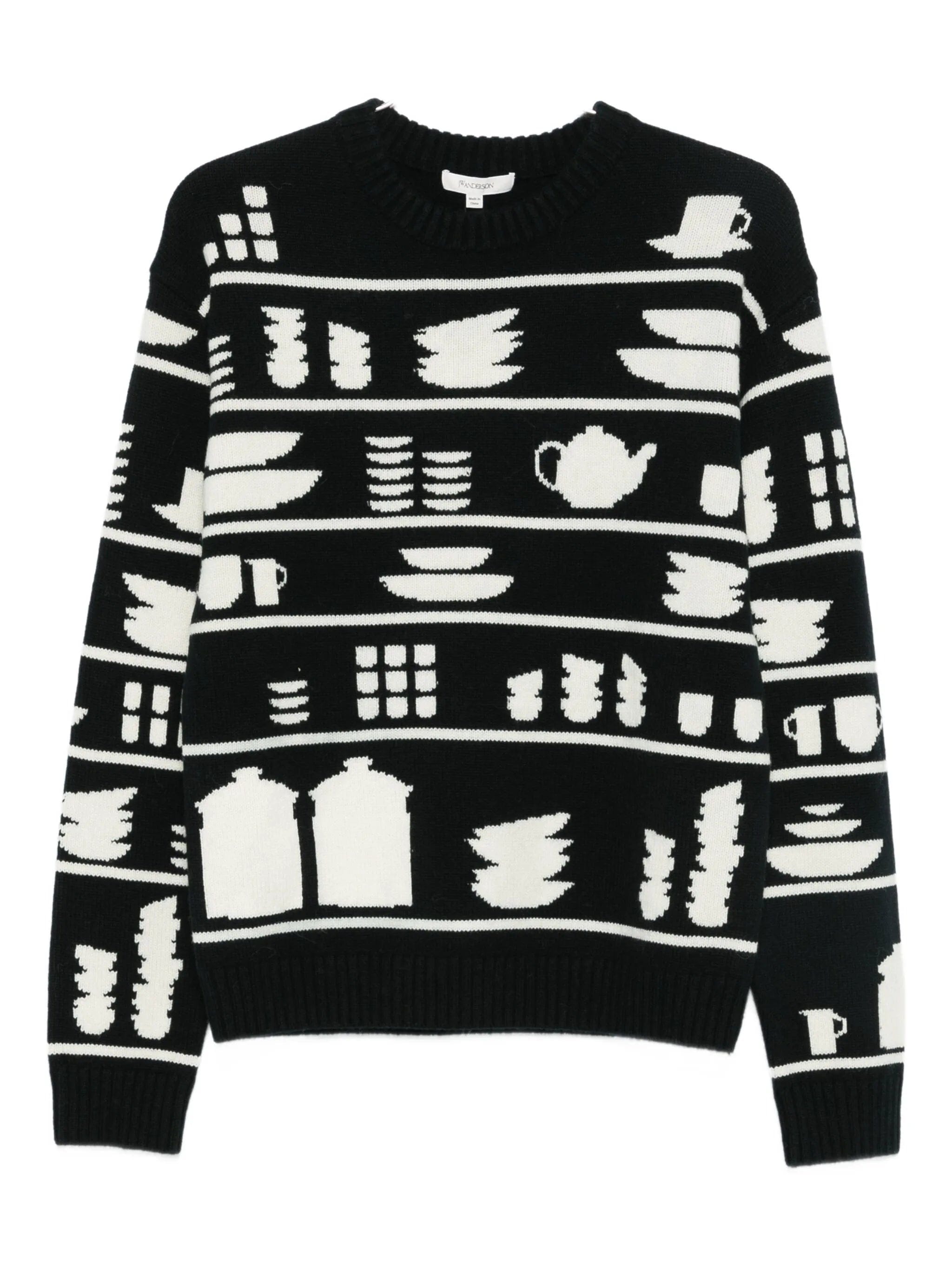 JW Anderson tableware - pattern crew - neck sweater