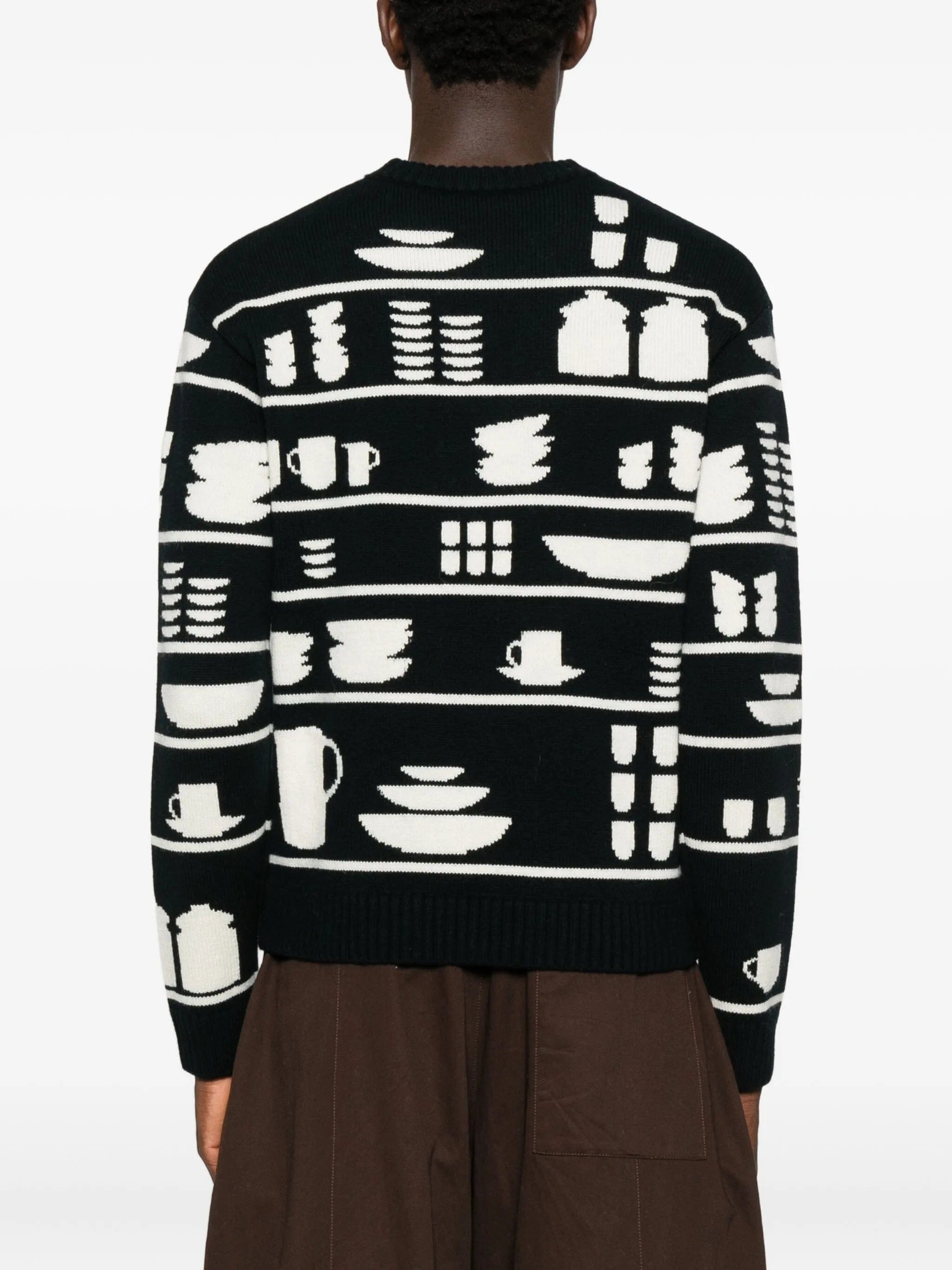 JW Anderson tableware - pattern crew - neck sweater
