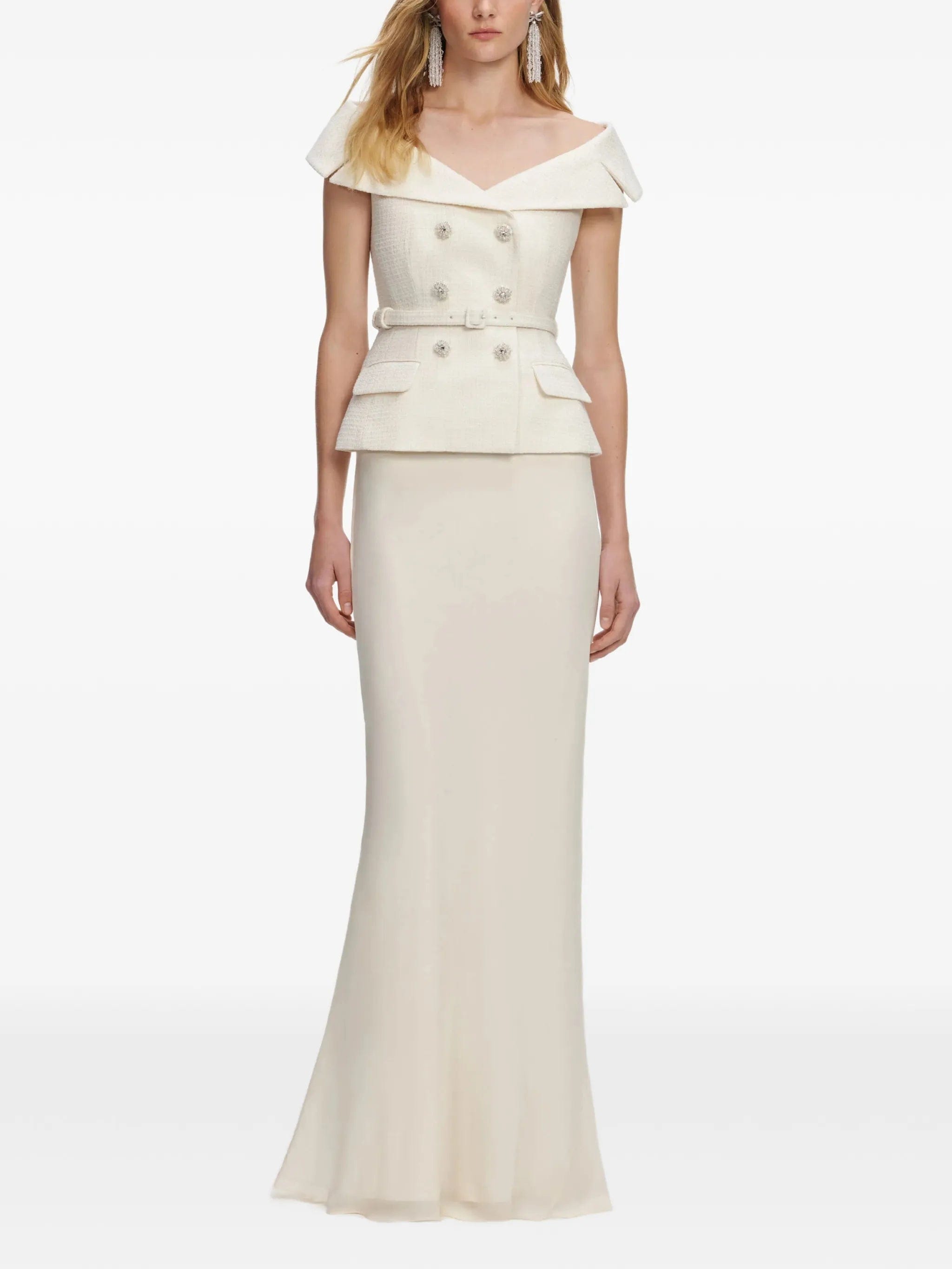 Self-Portrait embellished - belted maxi dress