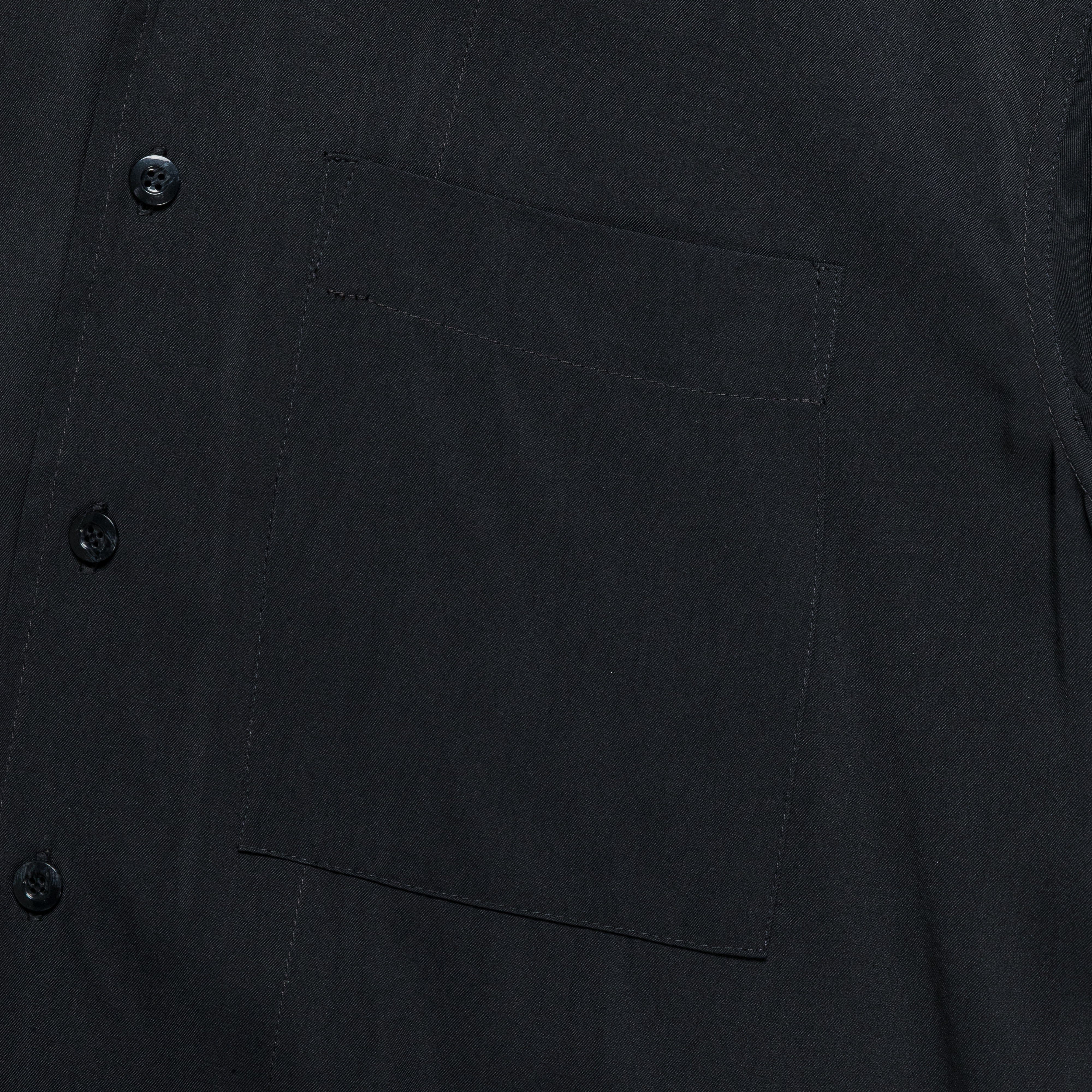 Song For The Mute SFTM SS Box Shirt - Black Viscose