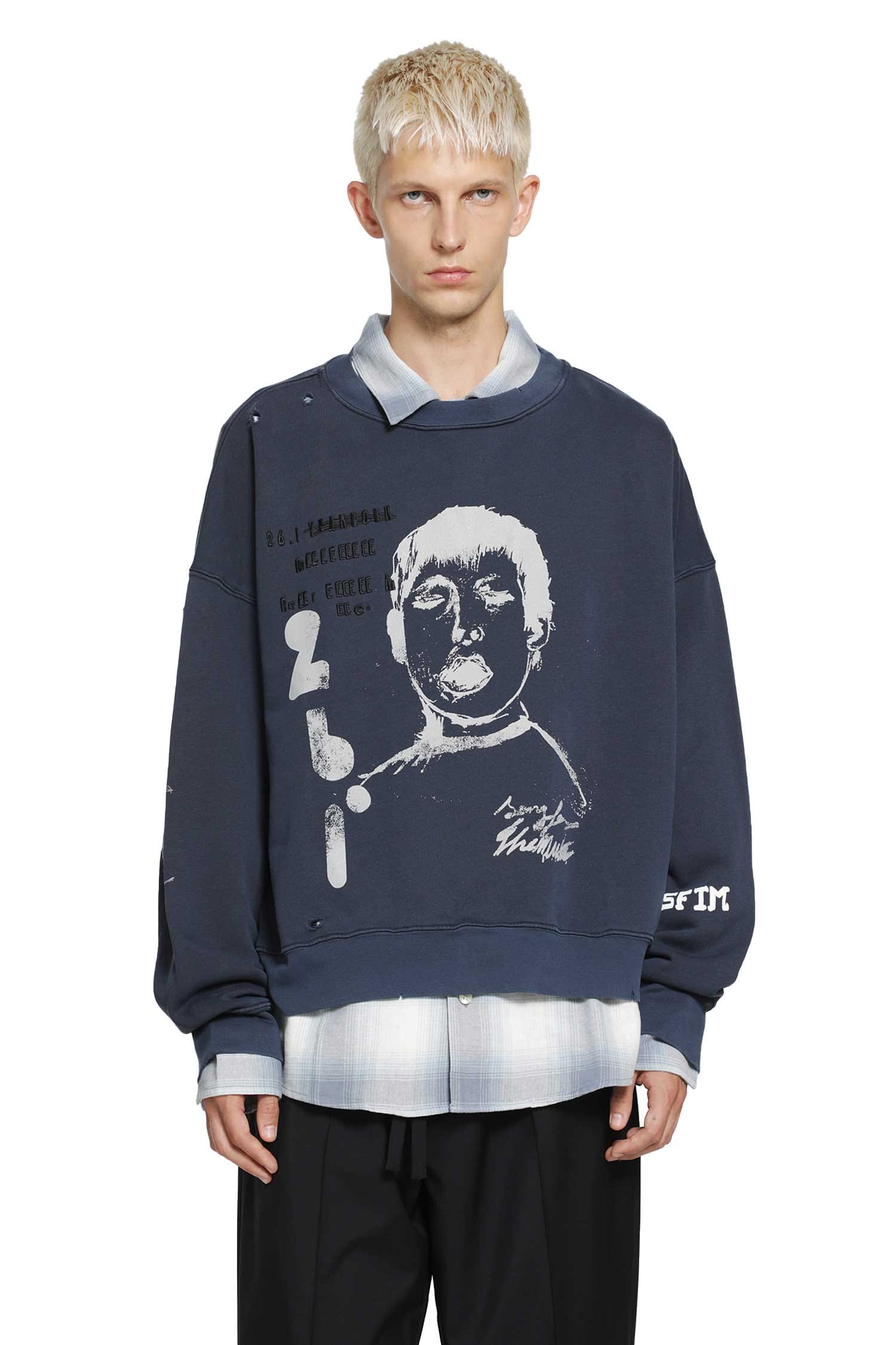 SONG FOR THE MUTE 'Yawning Kid' Relaxed Sweatshirt