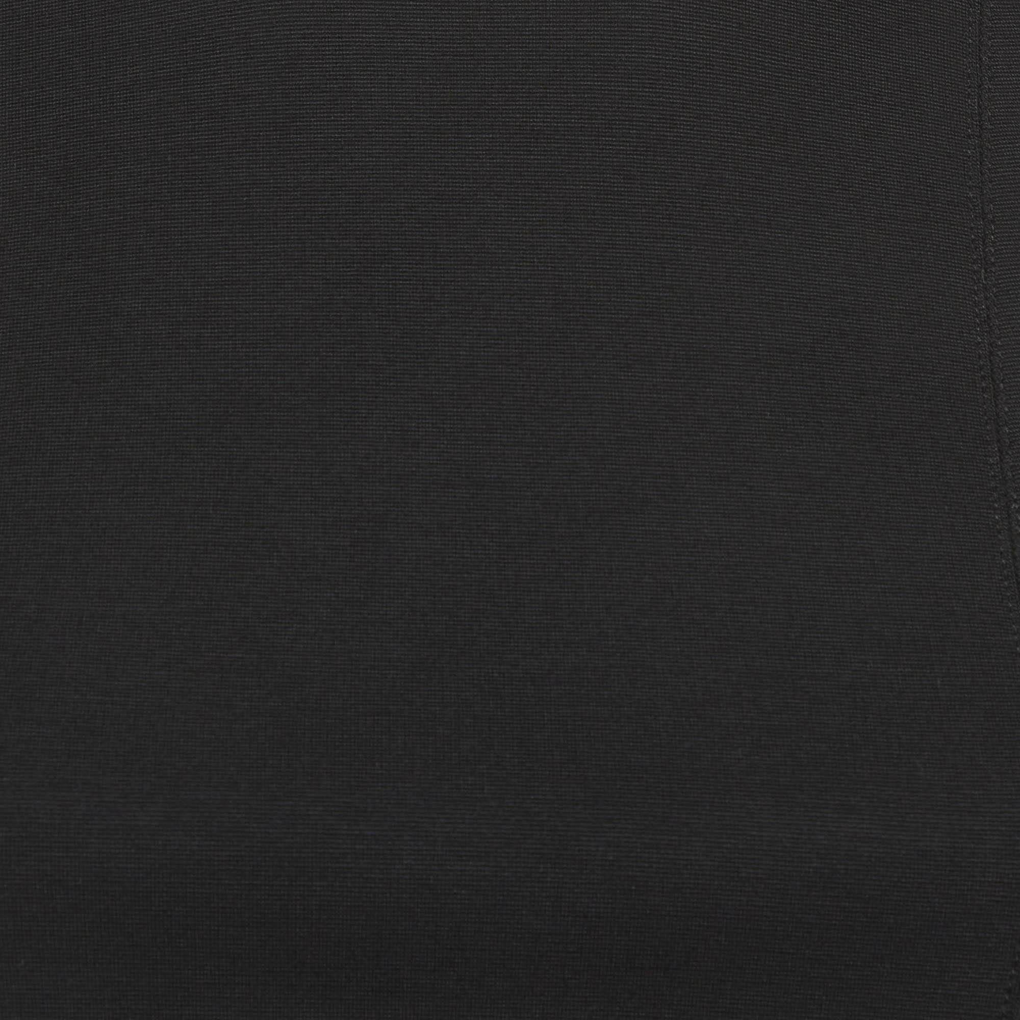 Alice + Olivia Black Jersey Lace Trim Crop Top
