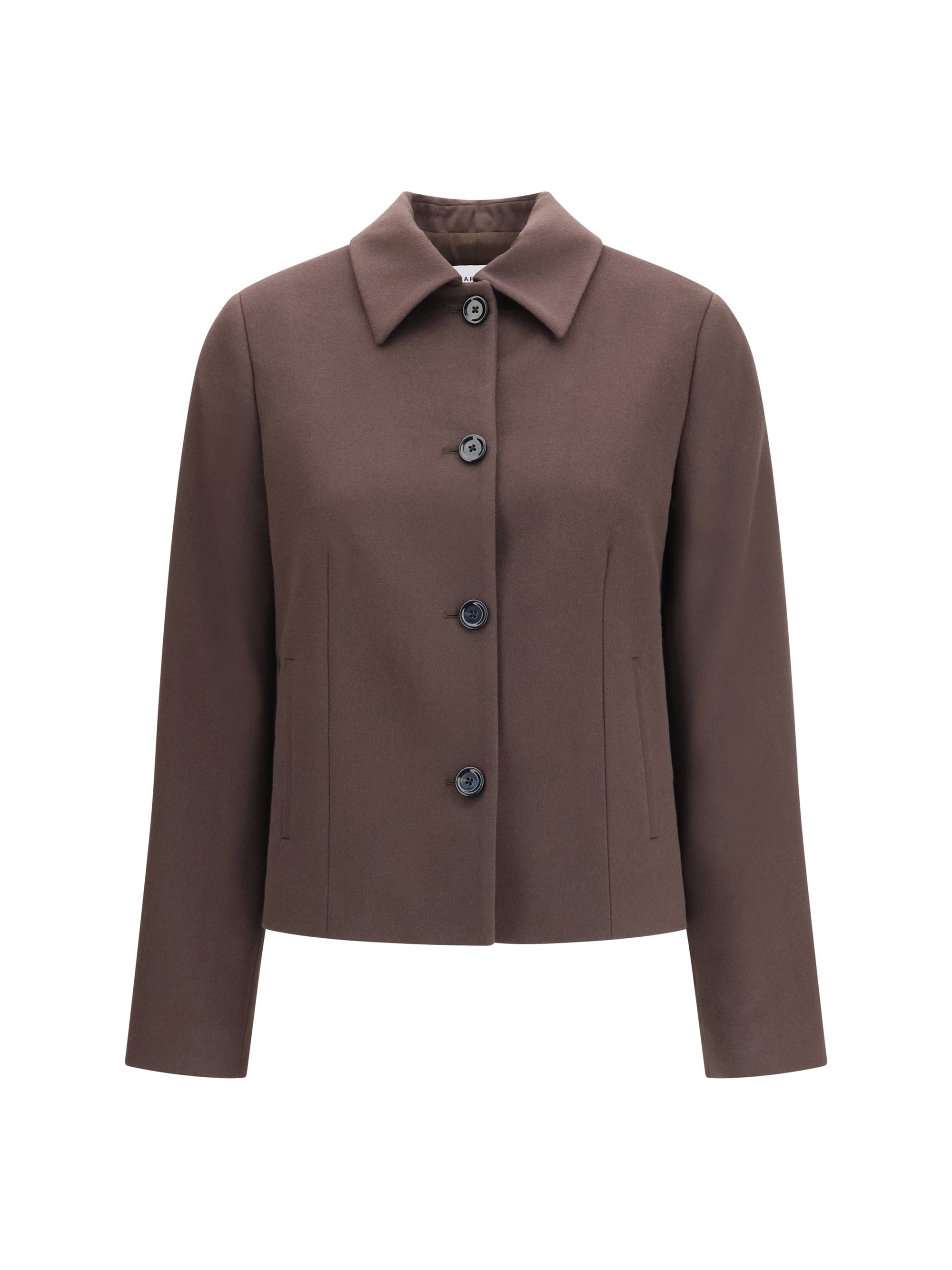 Lardini Virgin Wool Fleece Jacket — Brown