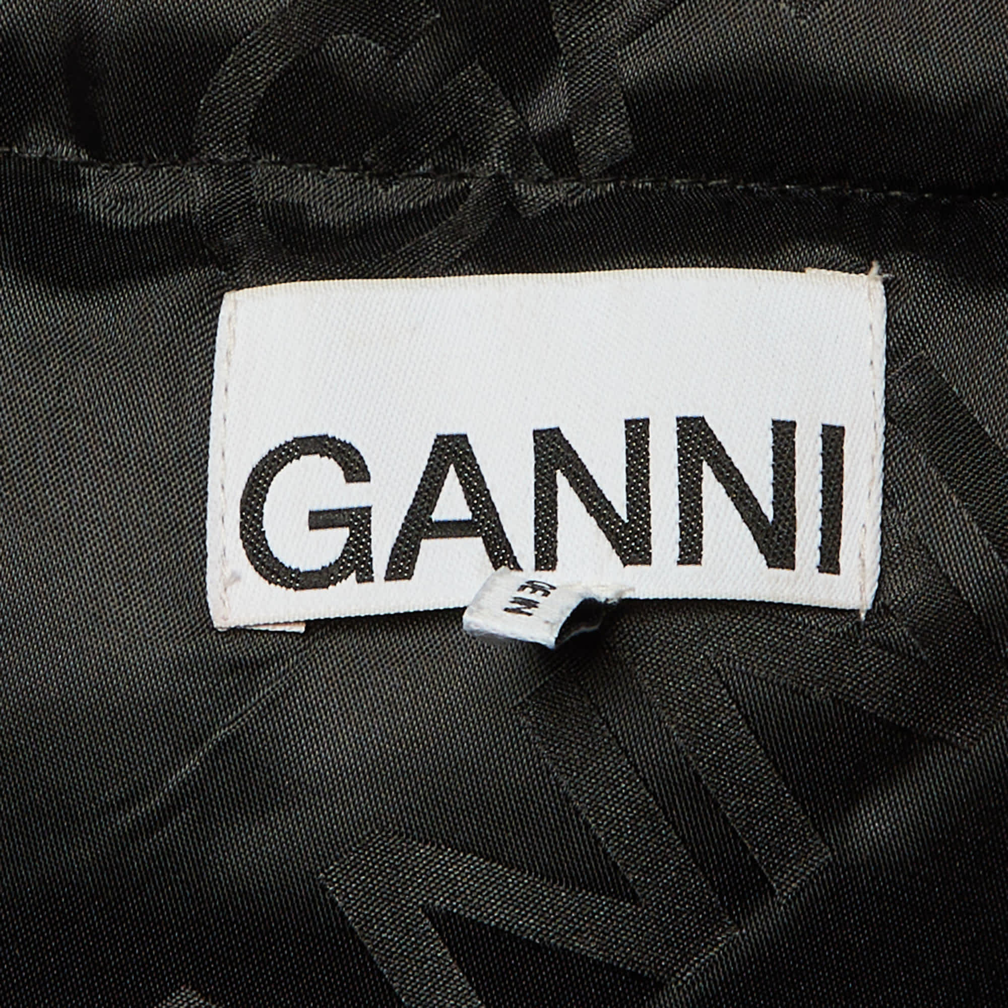 Ganni Black Padded Asymmetric Cropped Vest