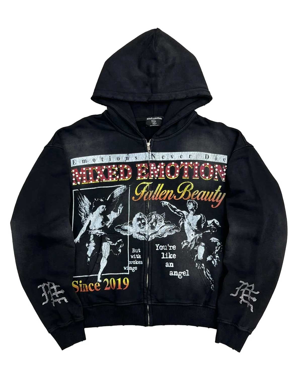 Mixed Emotions Broken Wings Hoodie Black