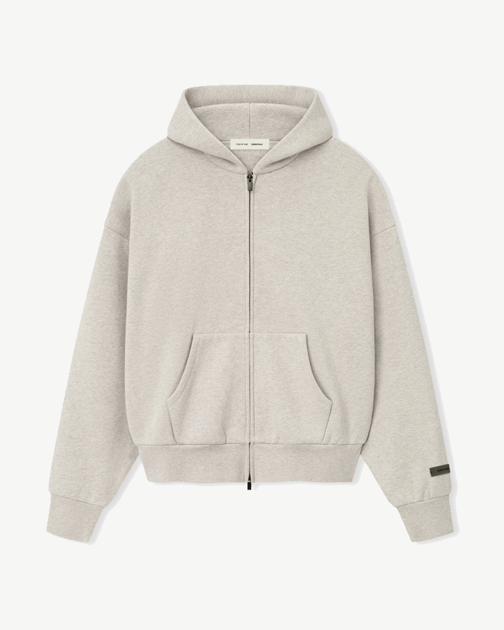 FOG ESSENTIALS SS25 CLASSIC FULL ZIP UP HOODIE HEATHER STONE