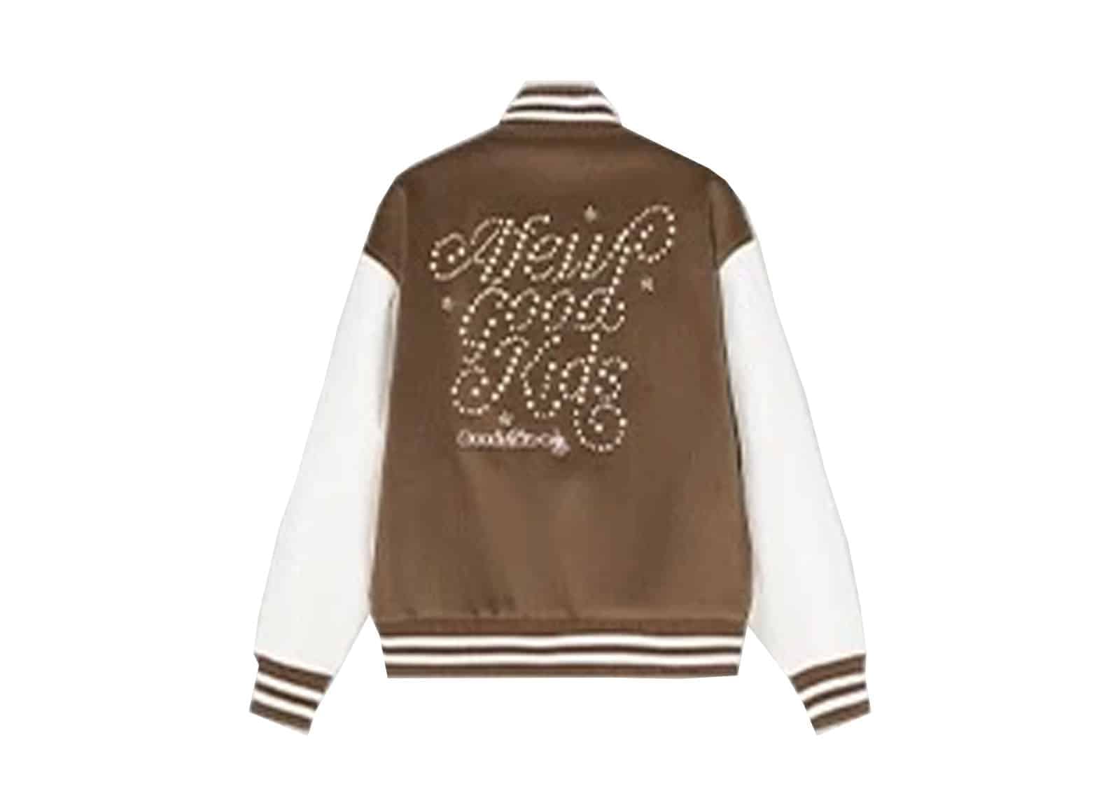 A Few Good Kids Pearls Varsity Jacket Brown