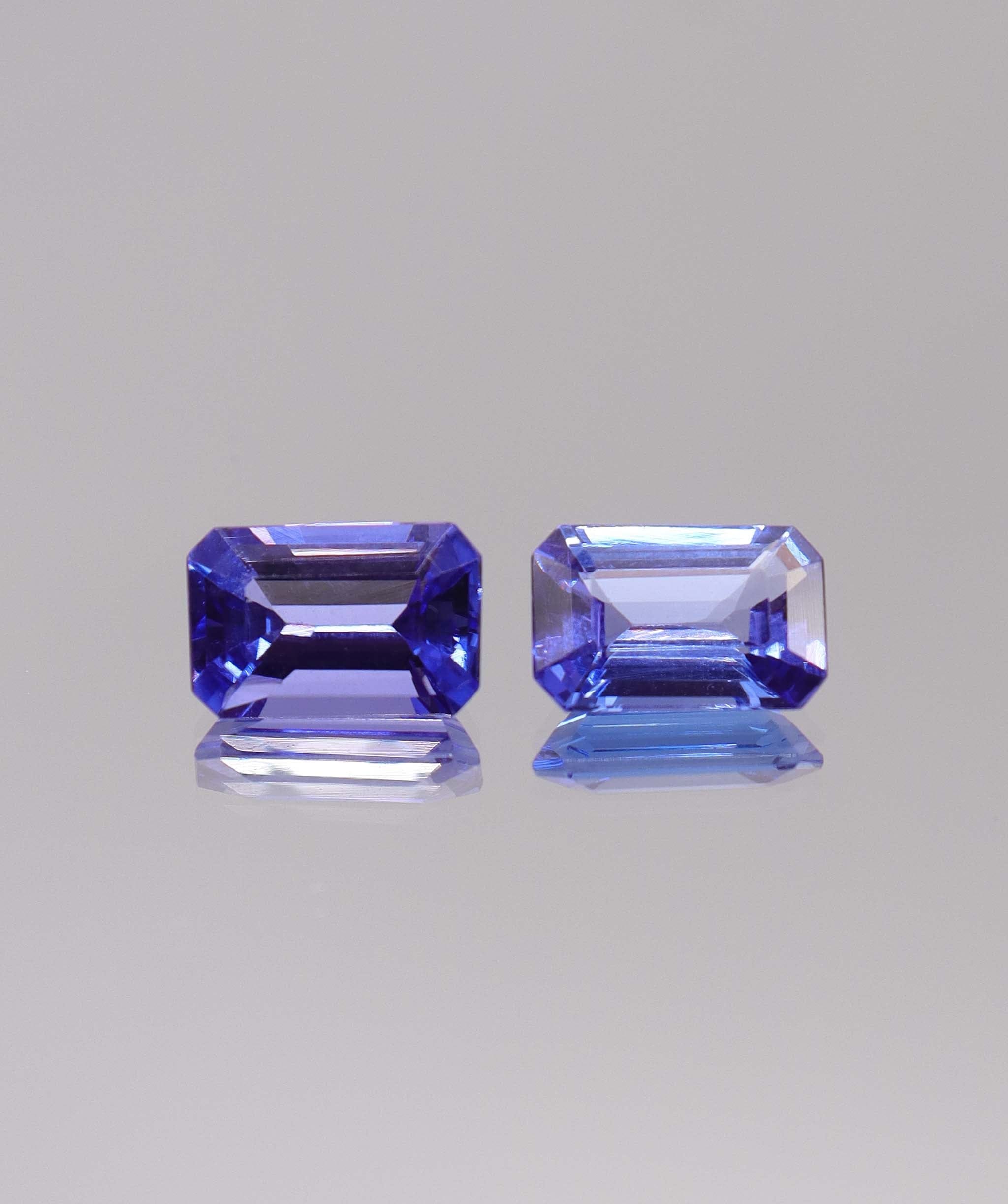 Luxury Promise 8.54ct Tanzanite octogan pair DXBCS2755