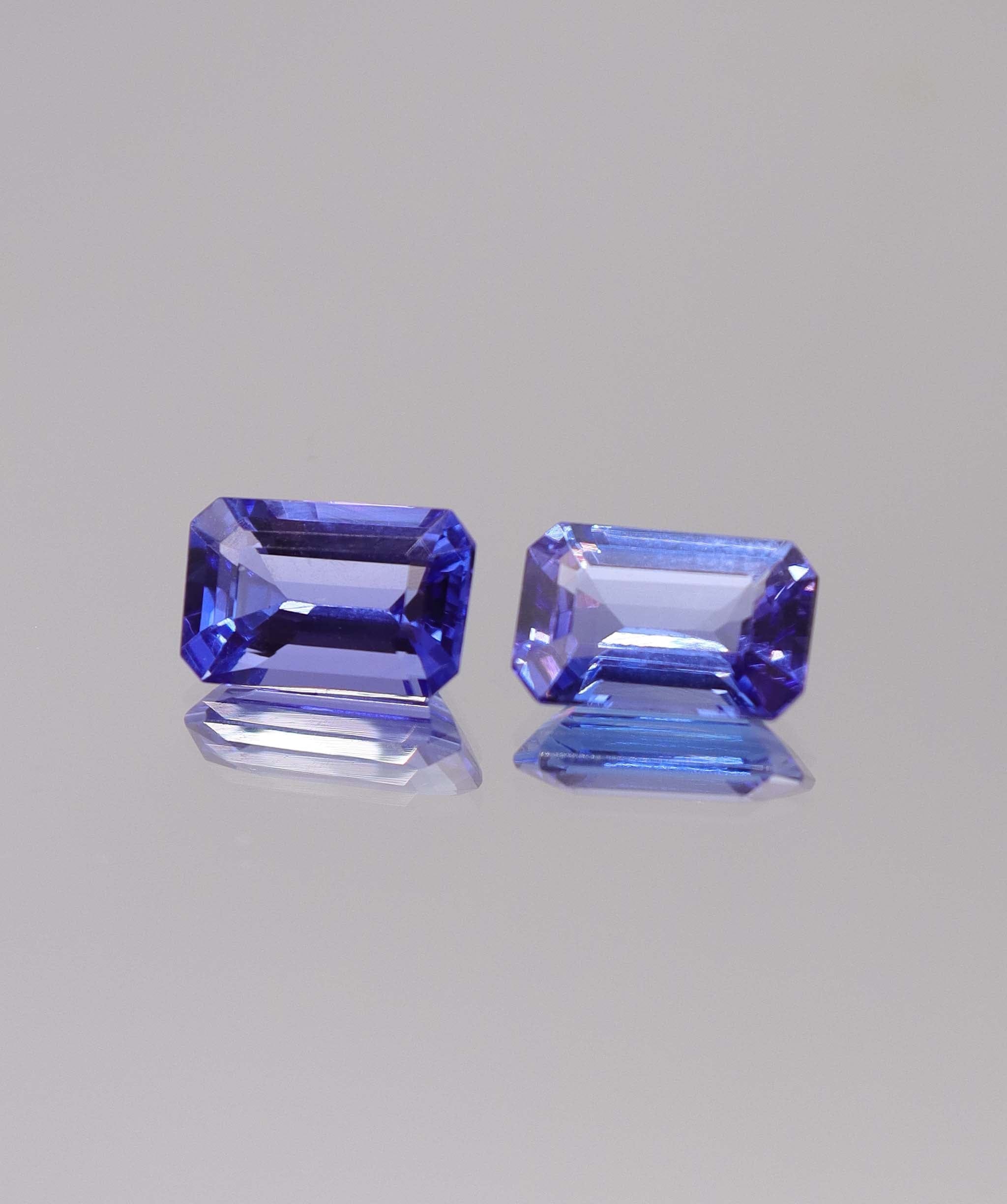 Luxury Promise 8.54ct Tanzanite octogan pair DXBCS2755