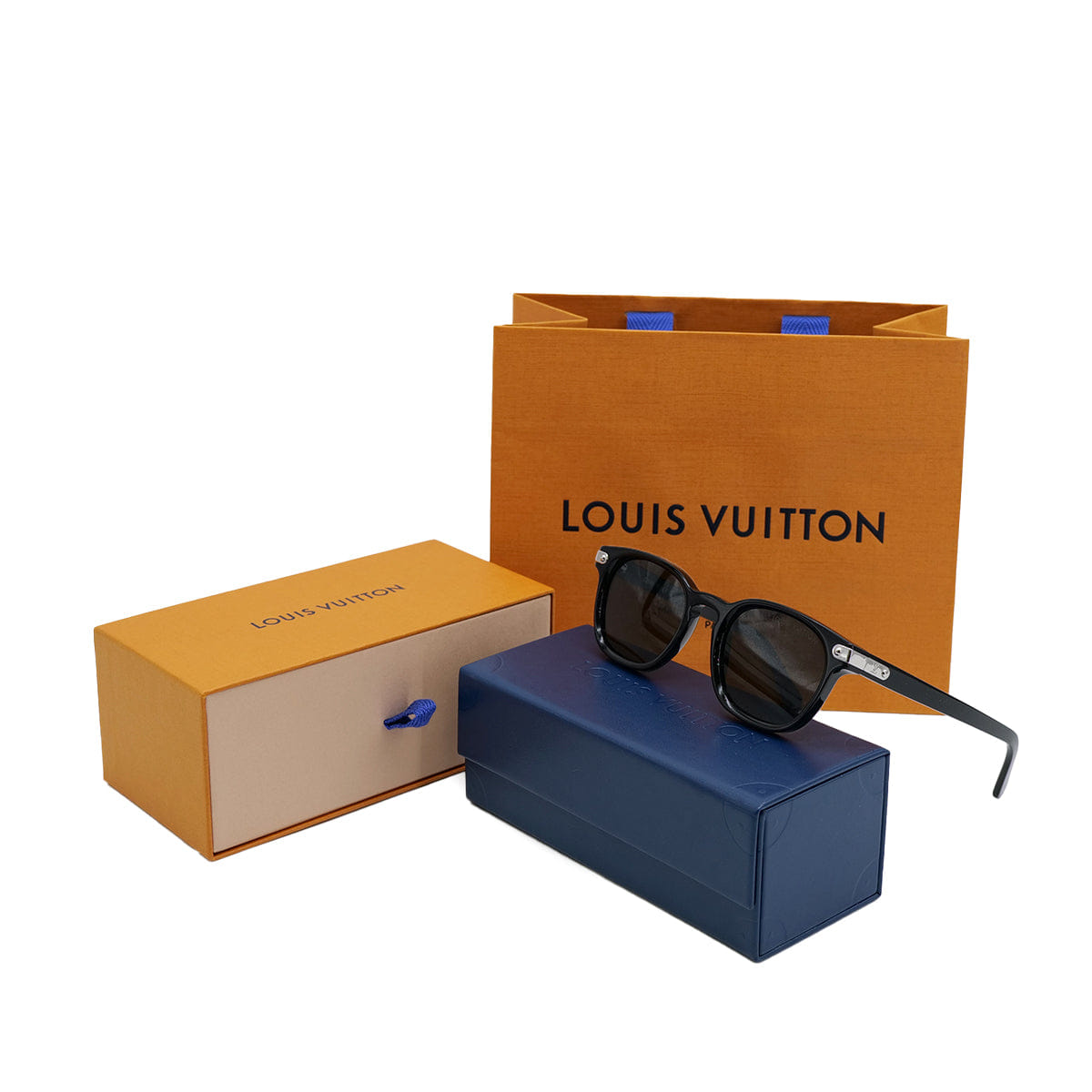 Luxury Promise Japan LOUIS VUITTON LV SIGNATURE SQUARE ROUND SUNGLASSES BLACK Z2381U 90311962