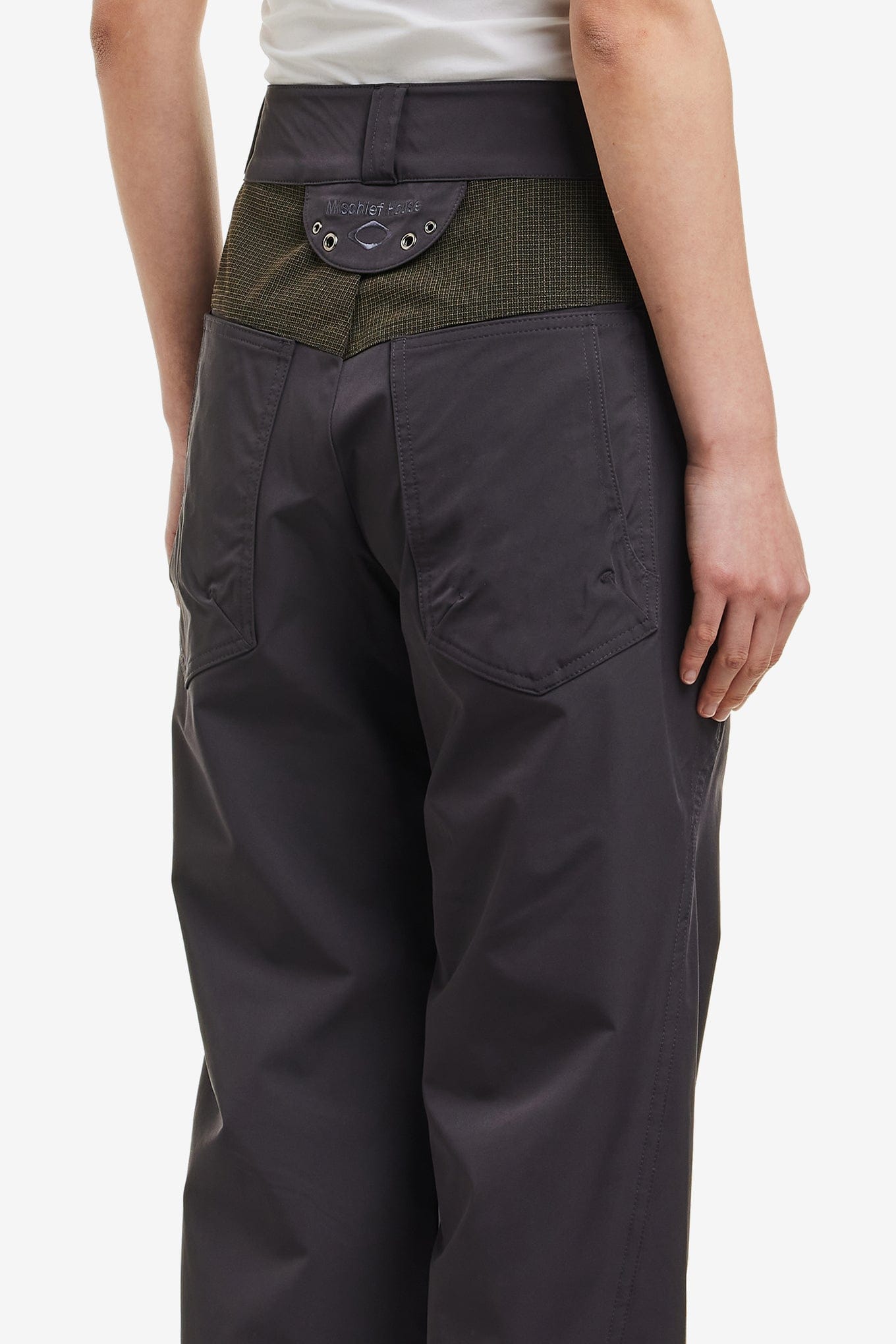 MSCHF EYELET PANELED STRAIGHT PANTS