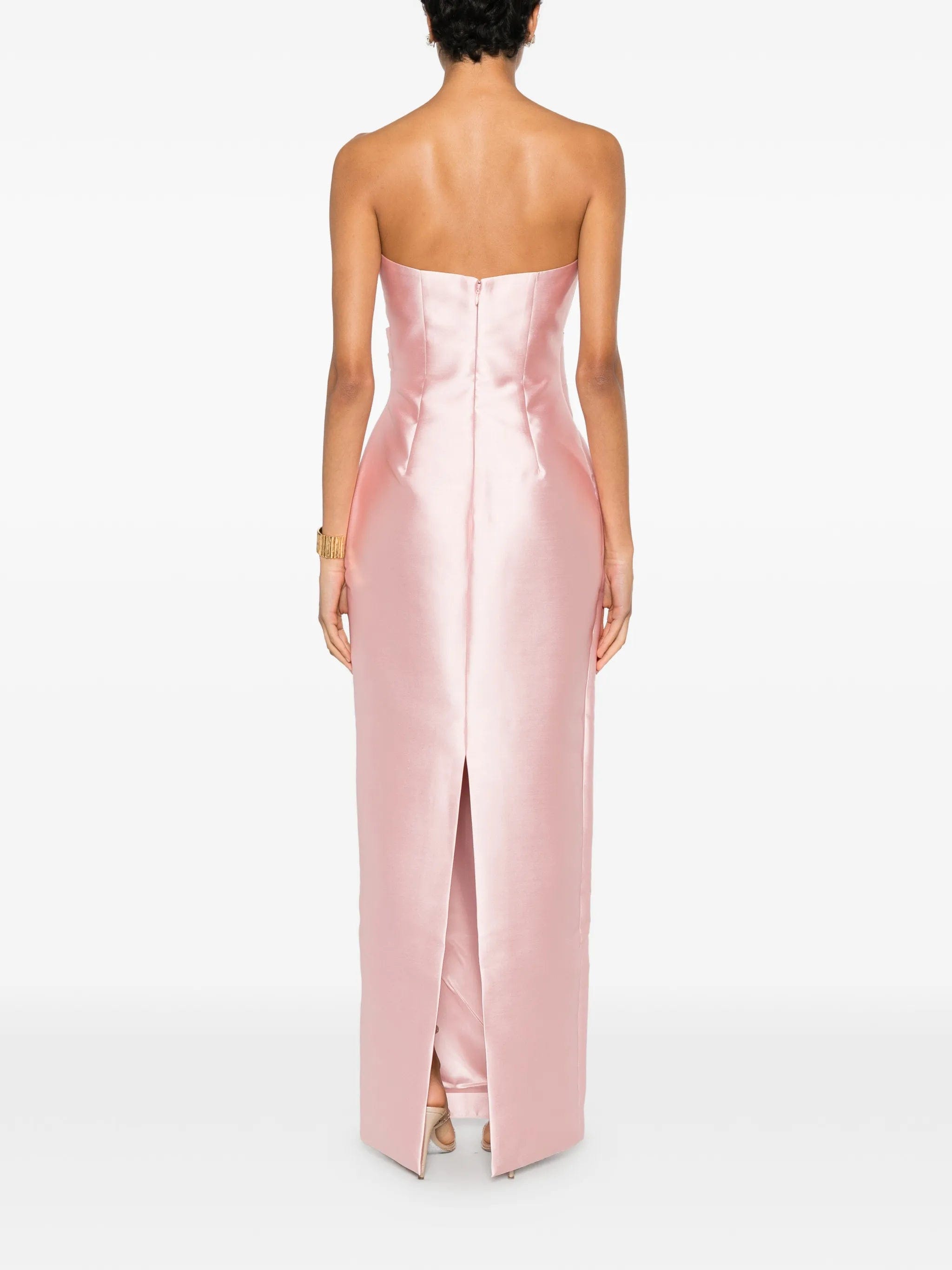Solace London strapless pleated - waist maxi dress