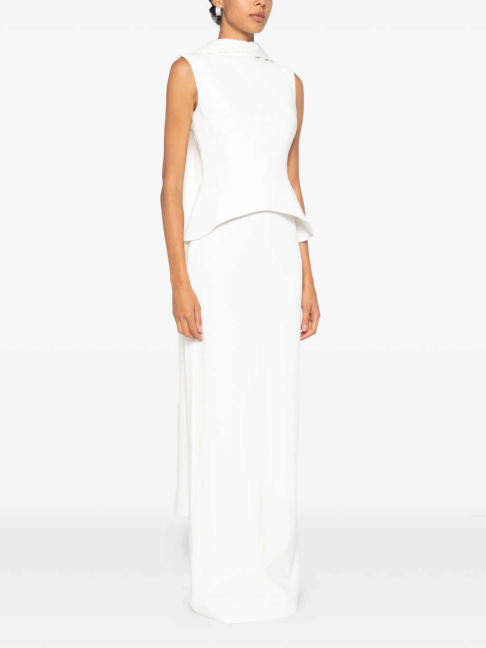 Solace London Annie peplum - waist draped - panel maxi dress