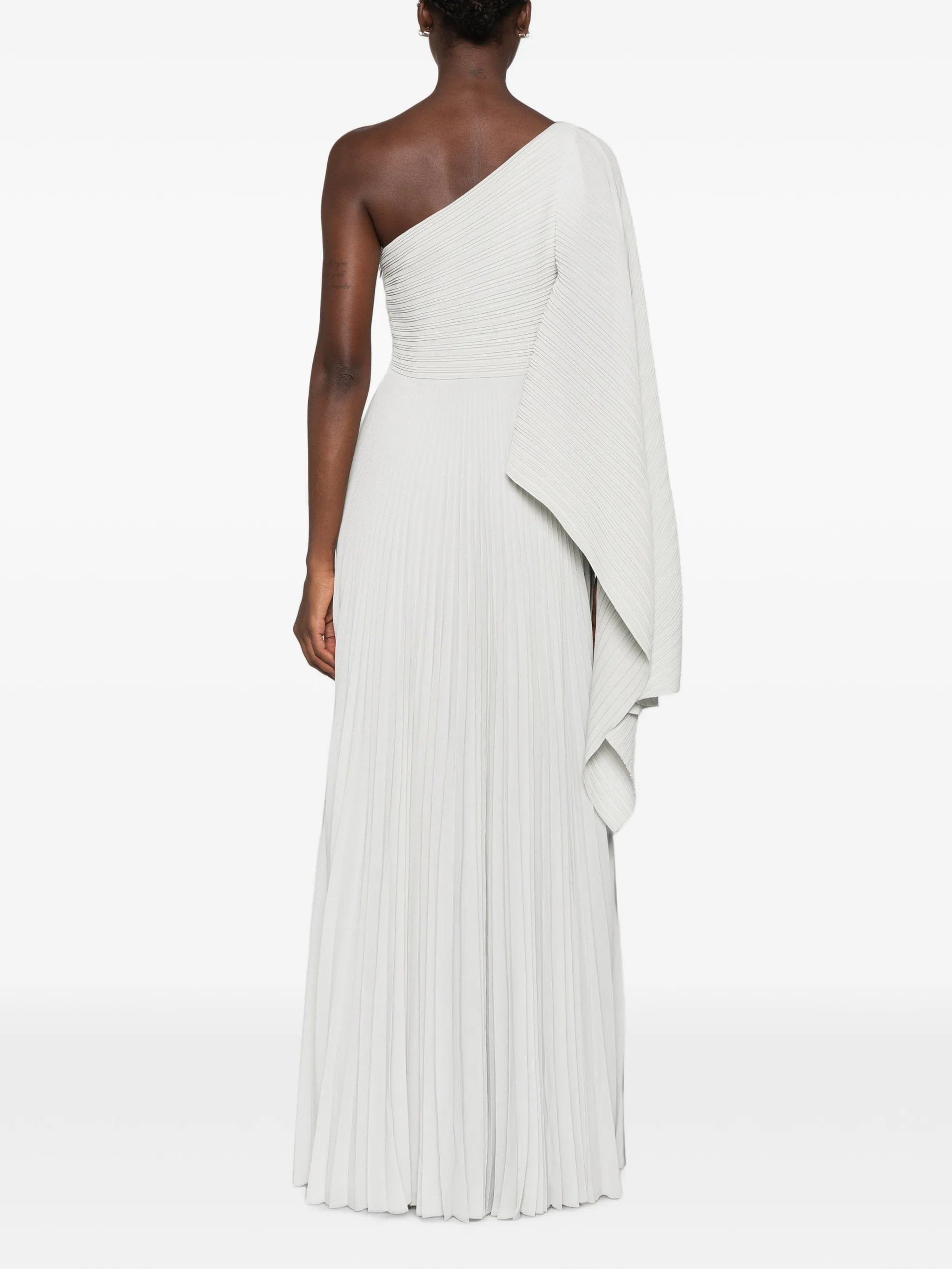 Solace London Maci pleated one - shoulder maxi dress