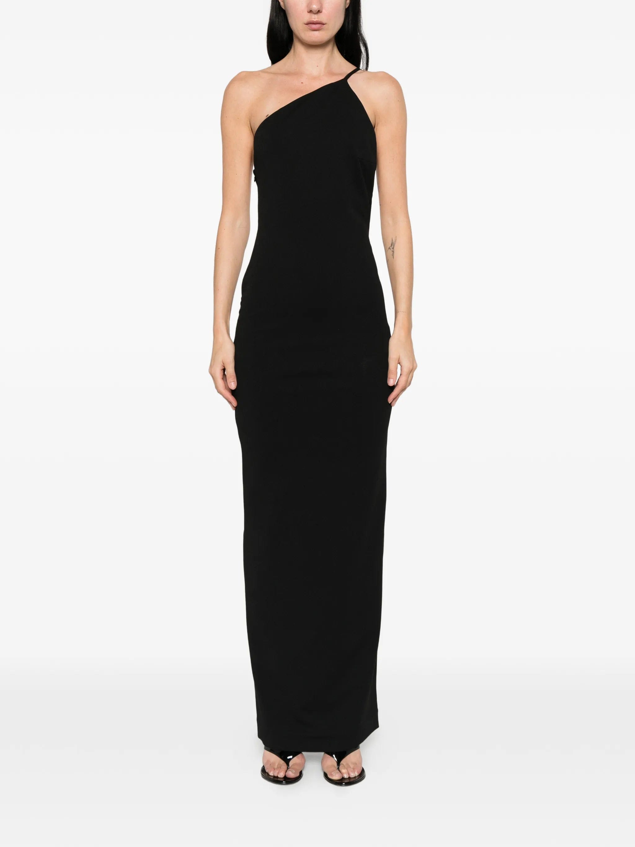 Solace London Alexandra asymmetric - strap maxi dress