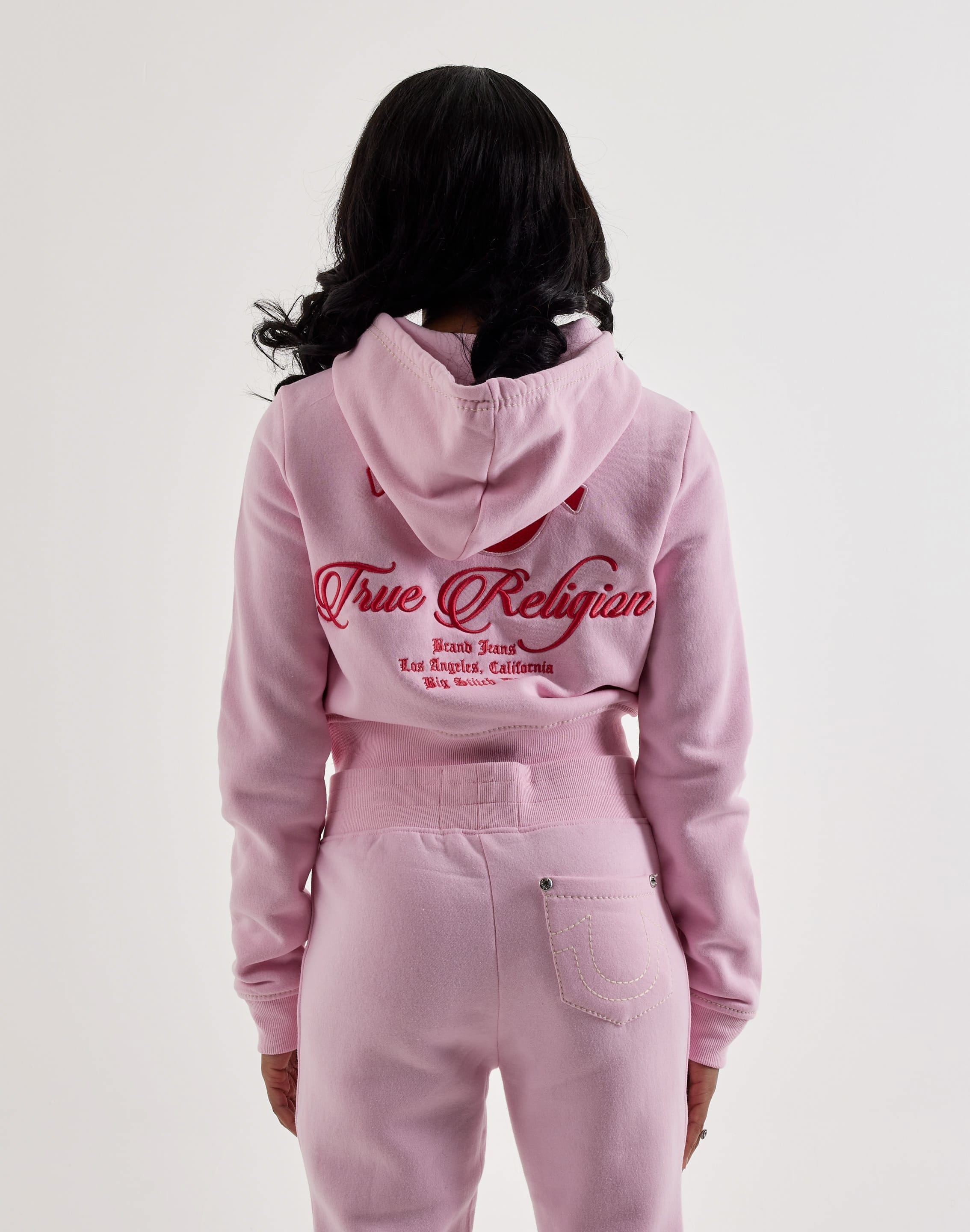 True Religion Embroidered Big T Full - Zip Fleece Hoodie