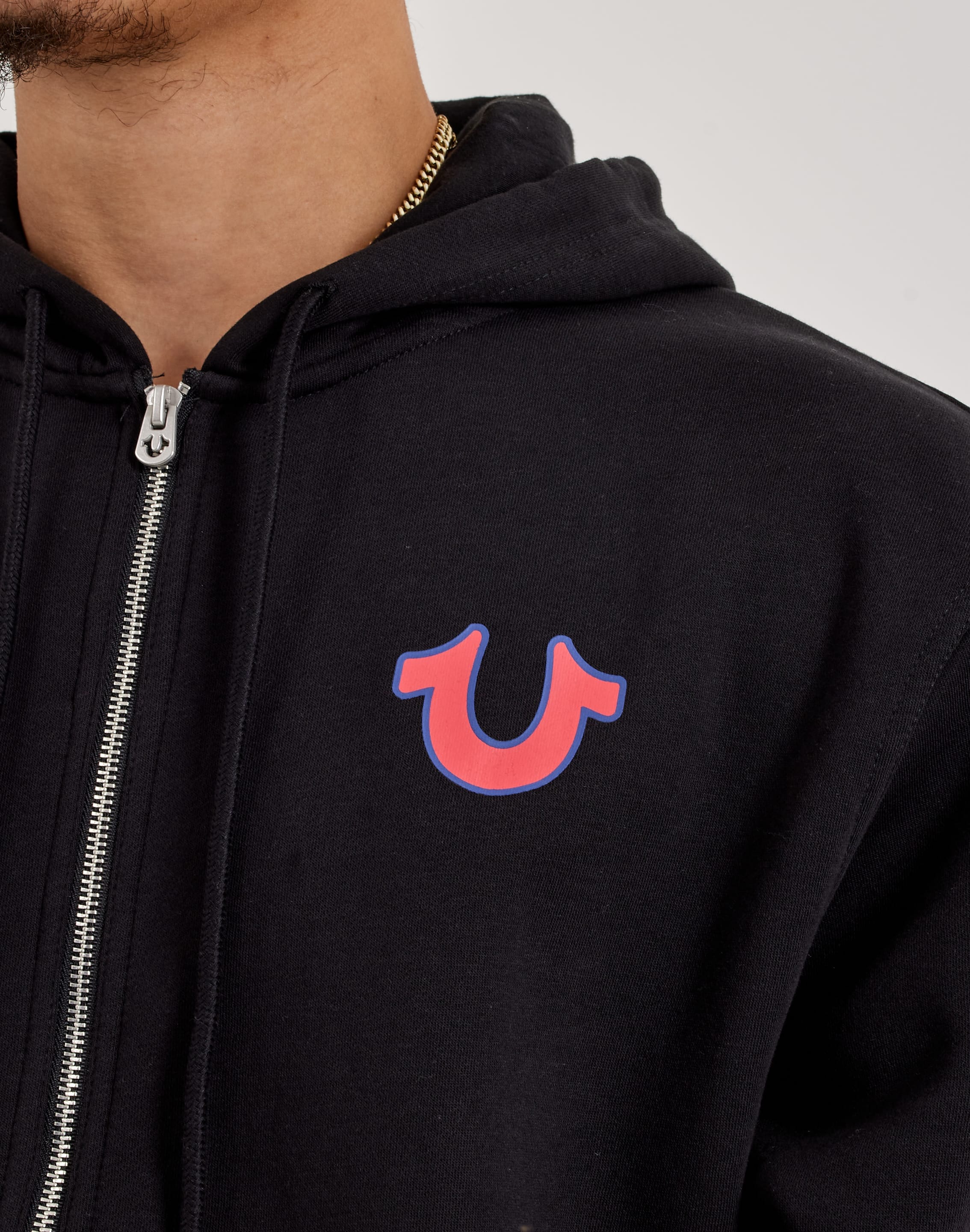 True Religion Arch Logo Full - Zip Fleece Hoodie