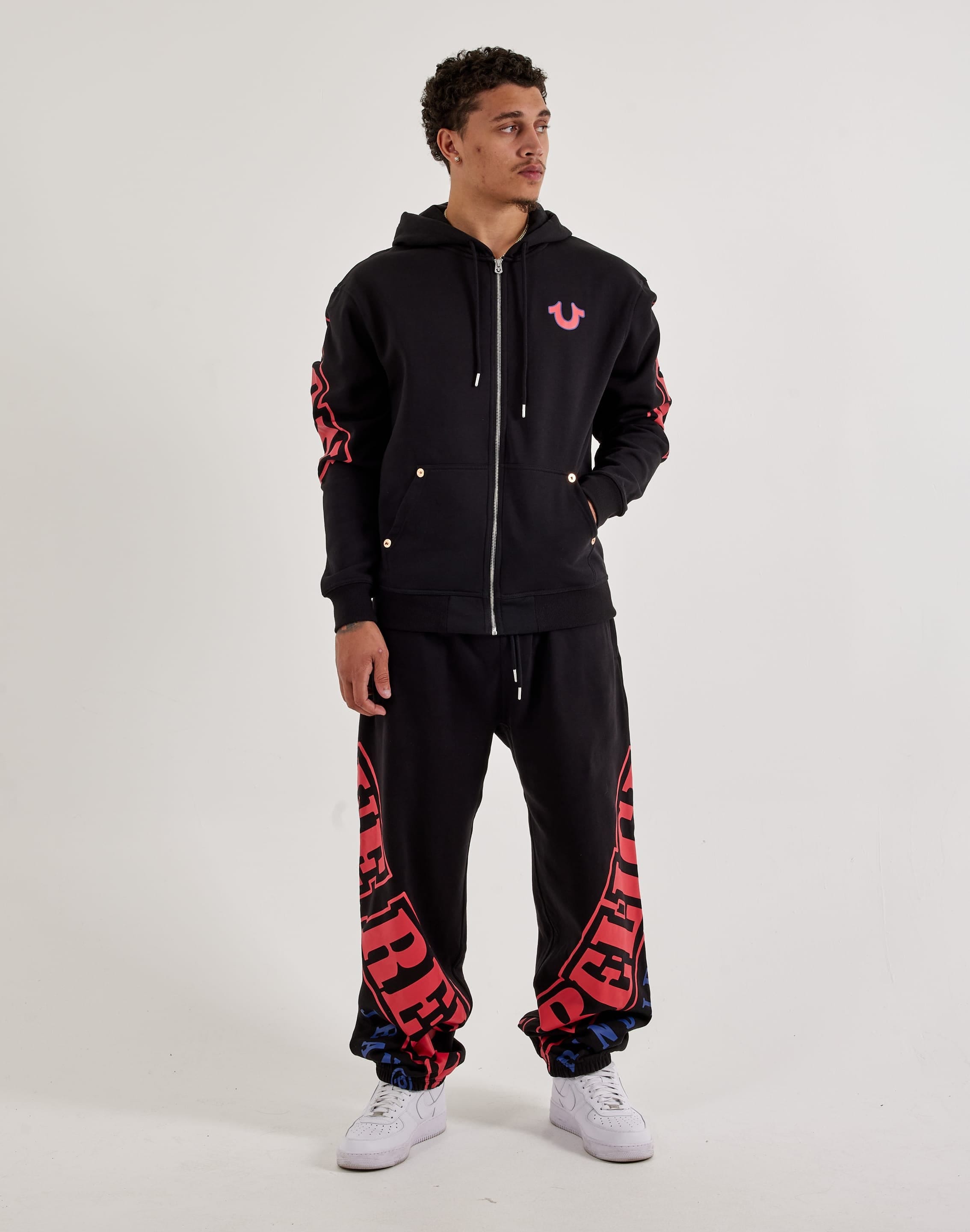 True Religion Arch Logo Full - Zip Fleece Hoodie