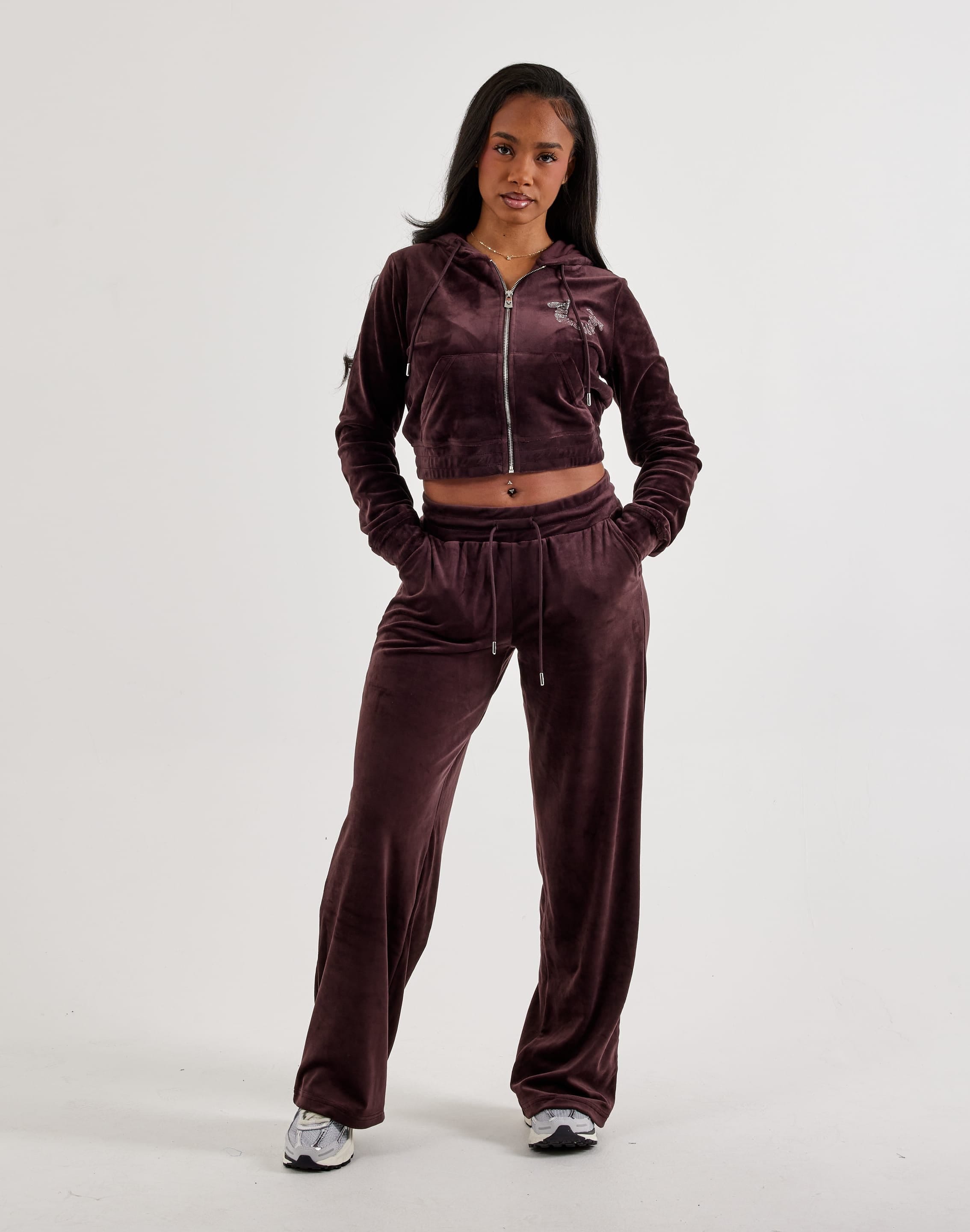 True Religion Crystal Velour Full - Zip Hoodie