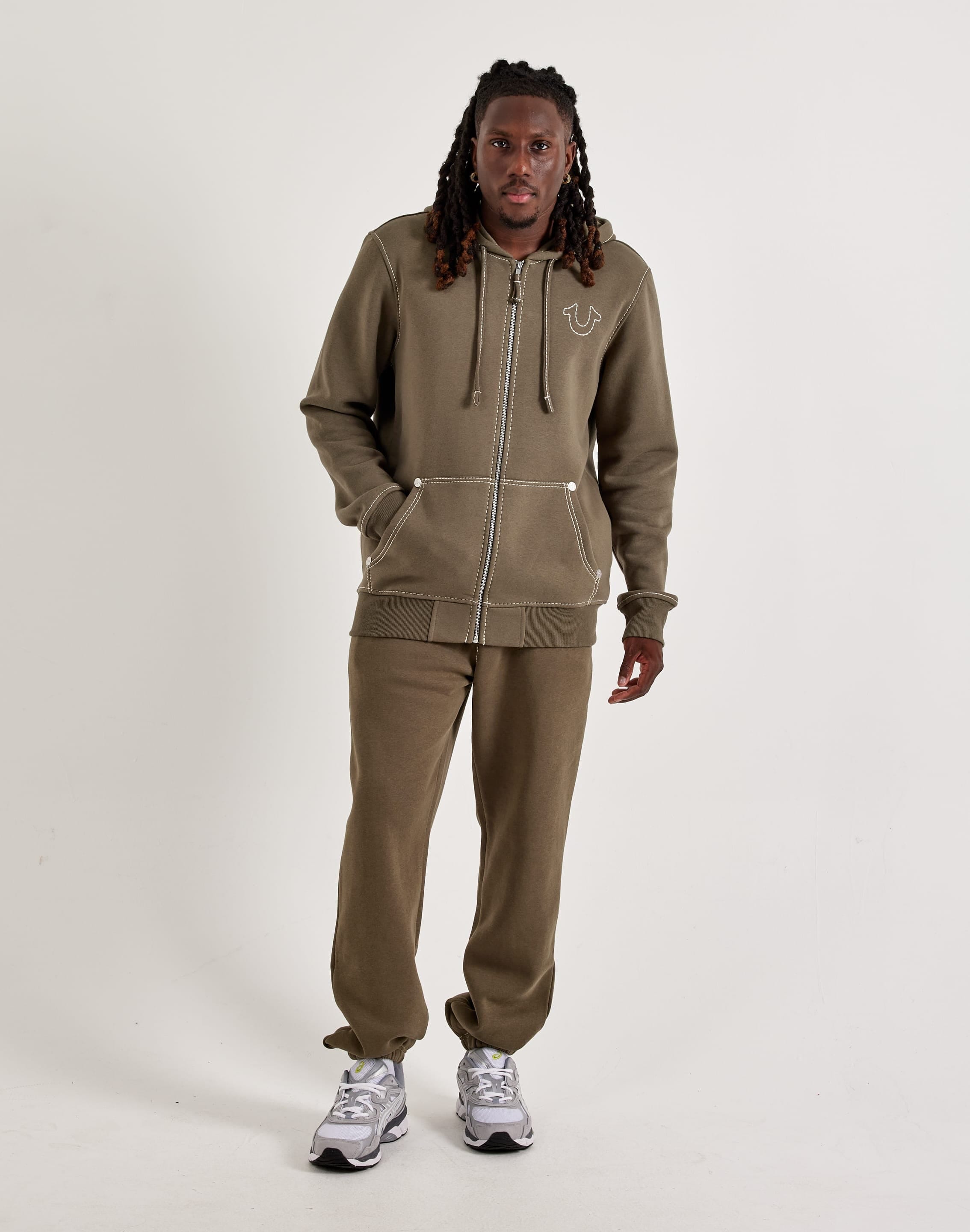 True Religion Big - T Full - Zip Fleece Hoodie