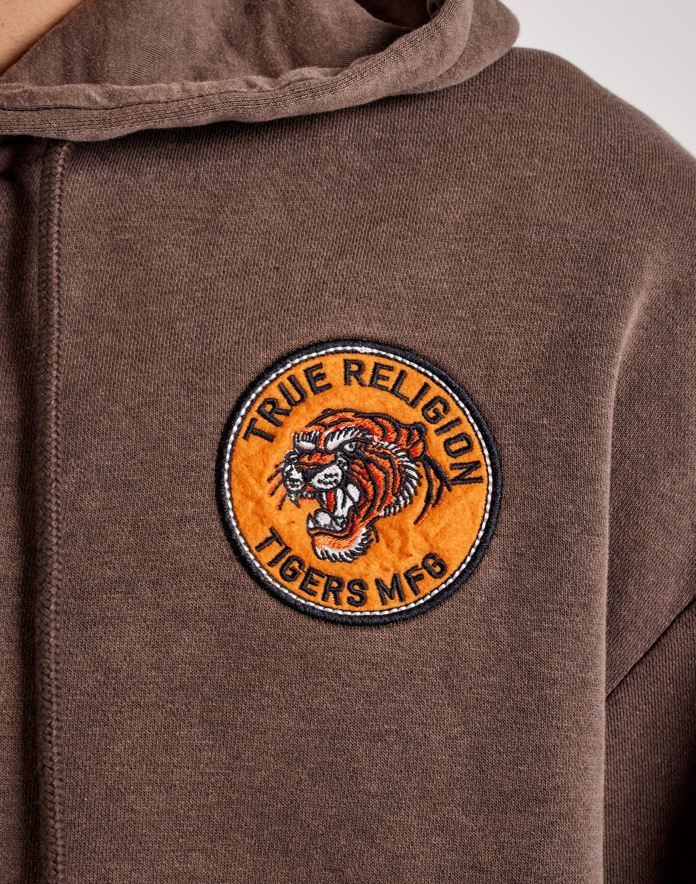 True Religion Crystal Tiger Vintage Zip Fleece Hoodie