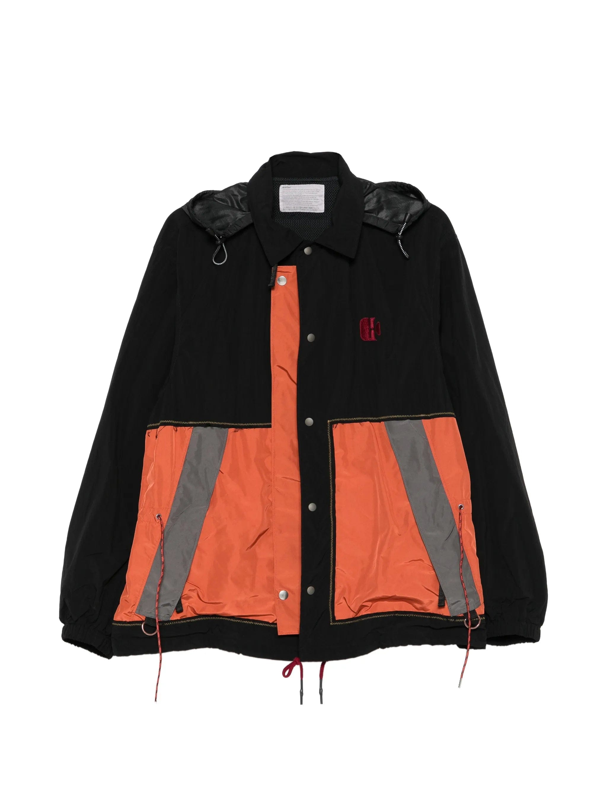 Kolor colour - block hooded jacket