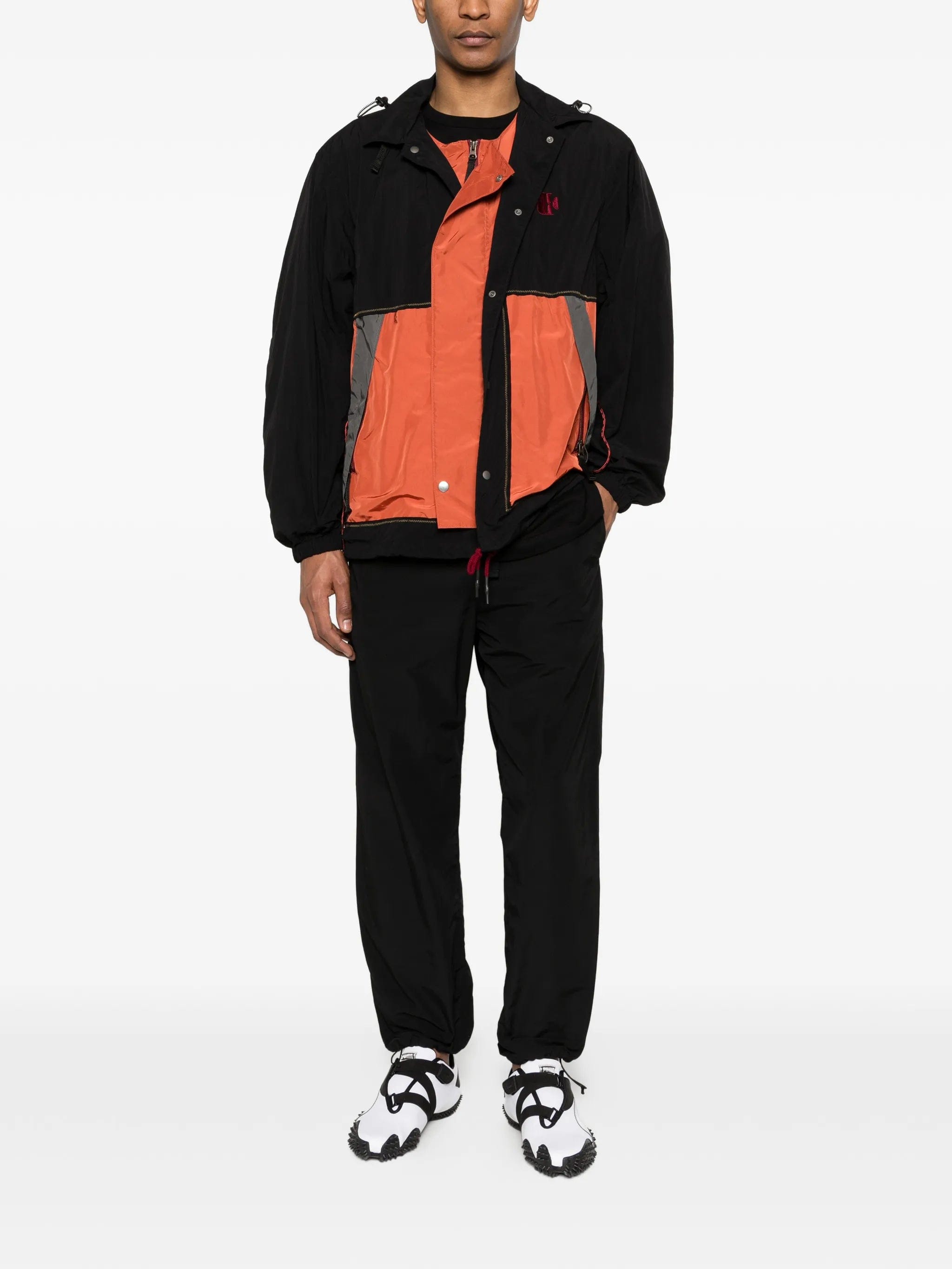 Kolor colour - block hooded jacket