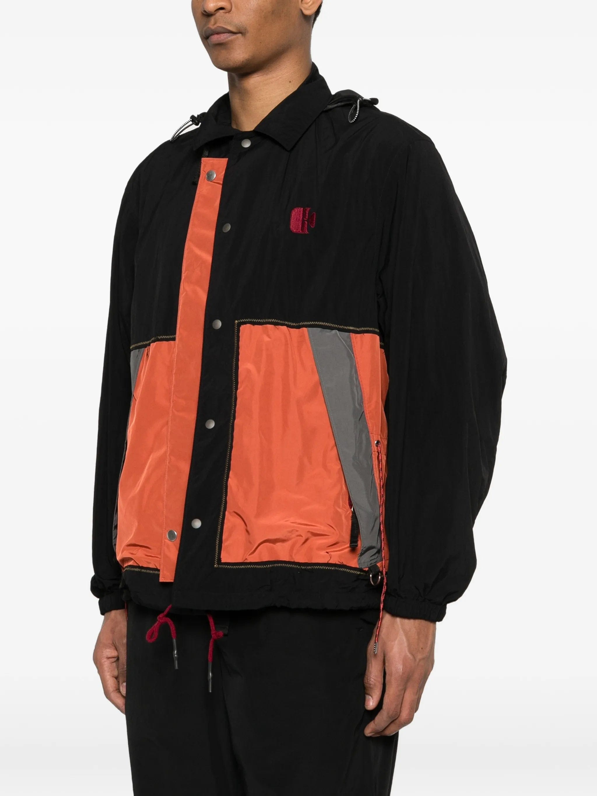 Kolor colour - block hooded jacket