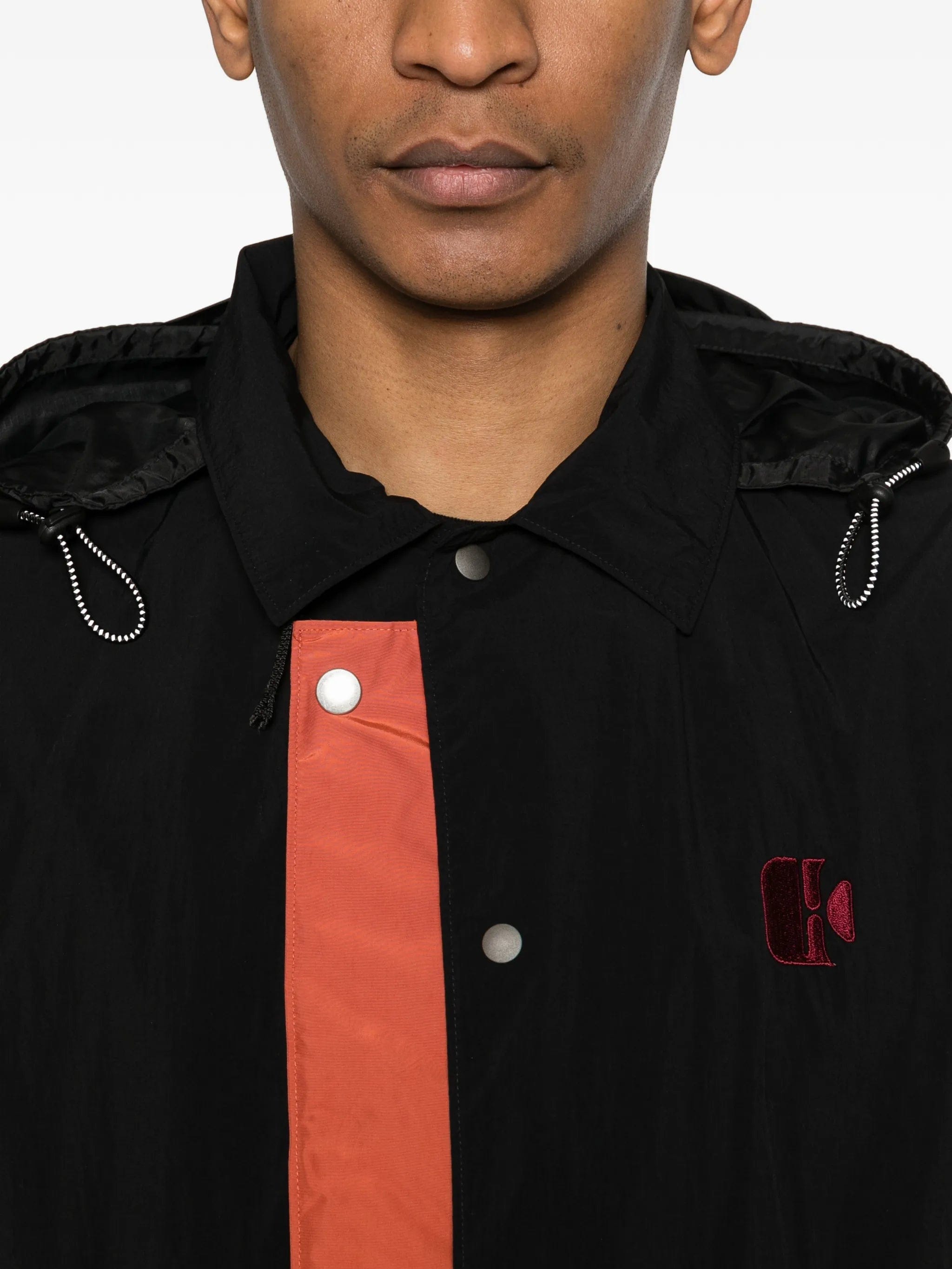 Kolor colour - block hooded jacket
