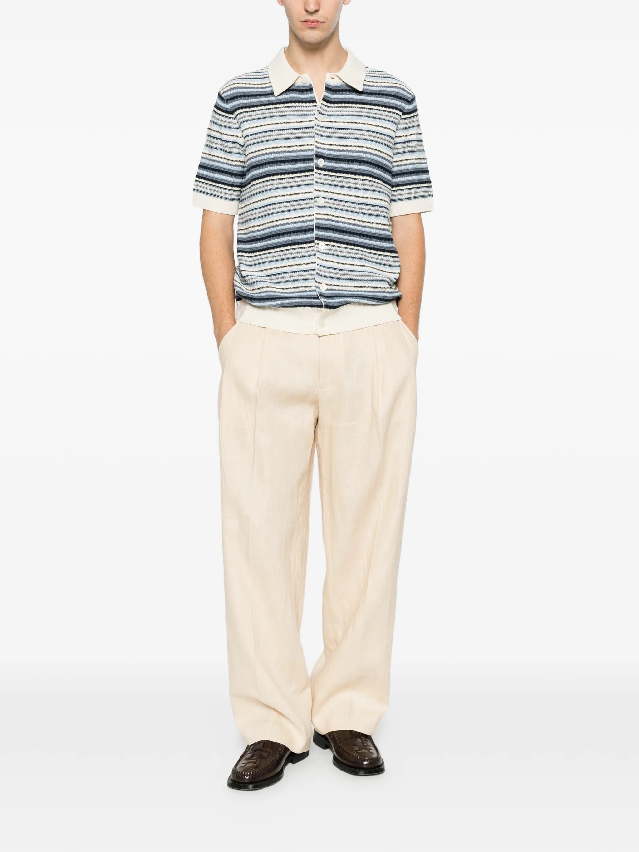 NN07 Nolan 60019 striped knitted shirt