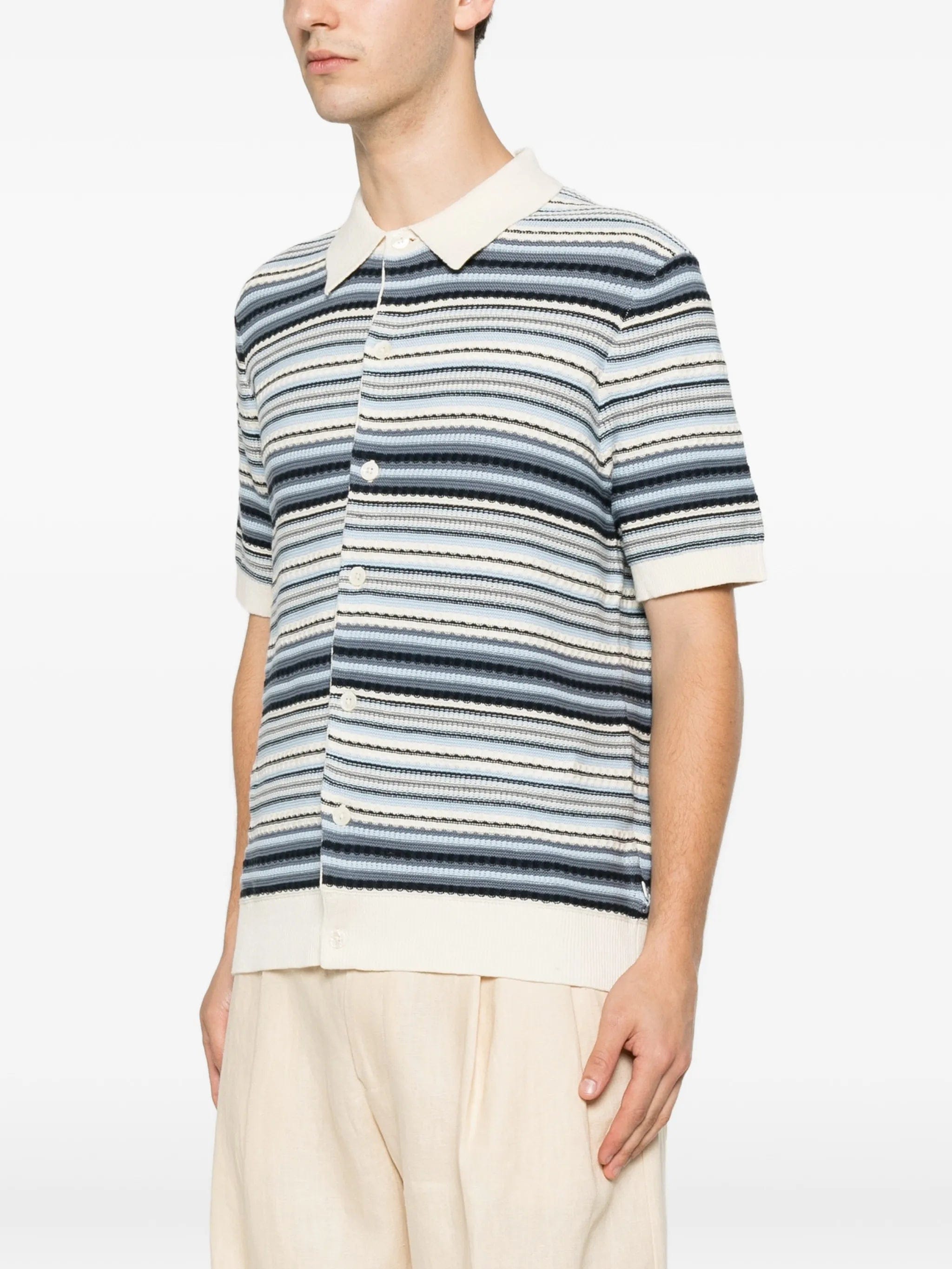 NN07 Nolan 60019 striped knitted shirt