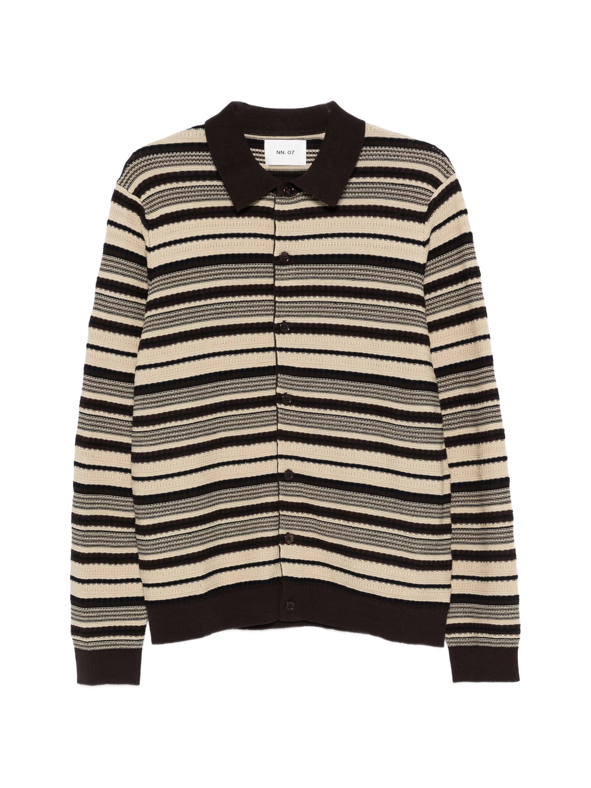 NN07 Nolan LS Polo 60016 striped - detail cardigan