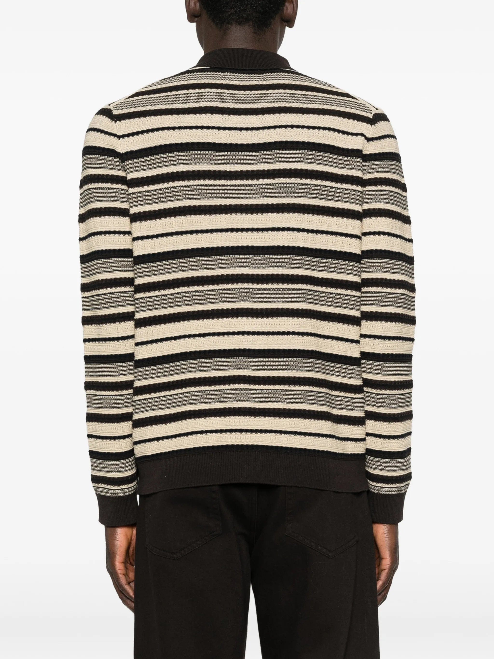 NN07 Nolan LS Polo 60016 striped - detail cardigan