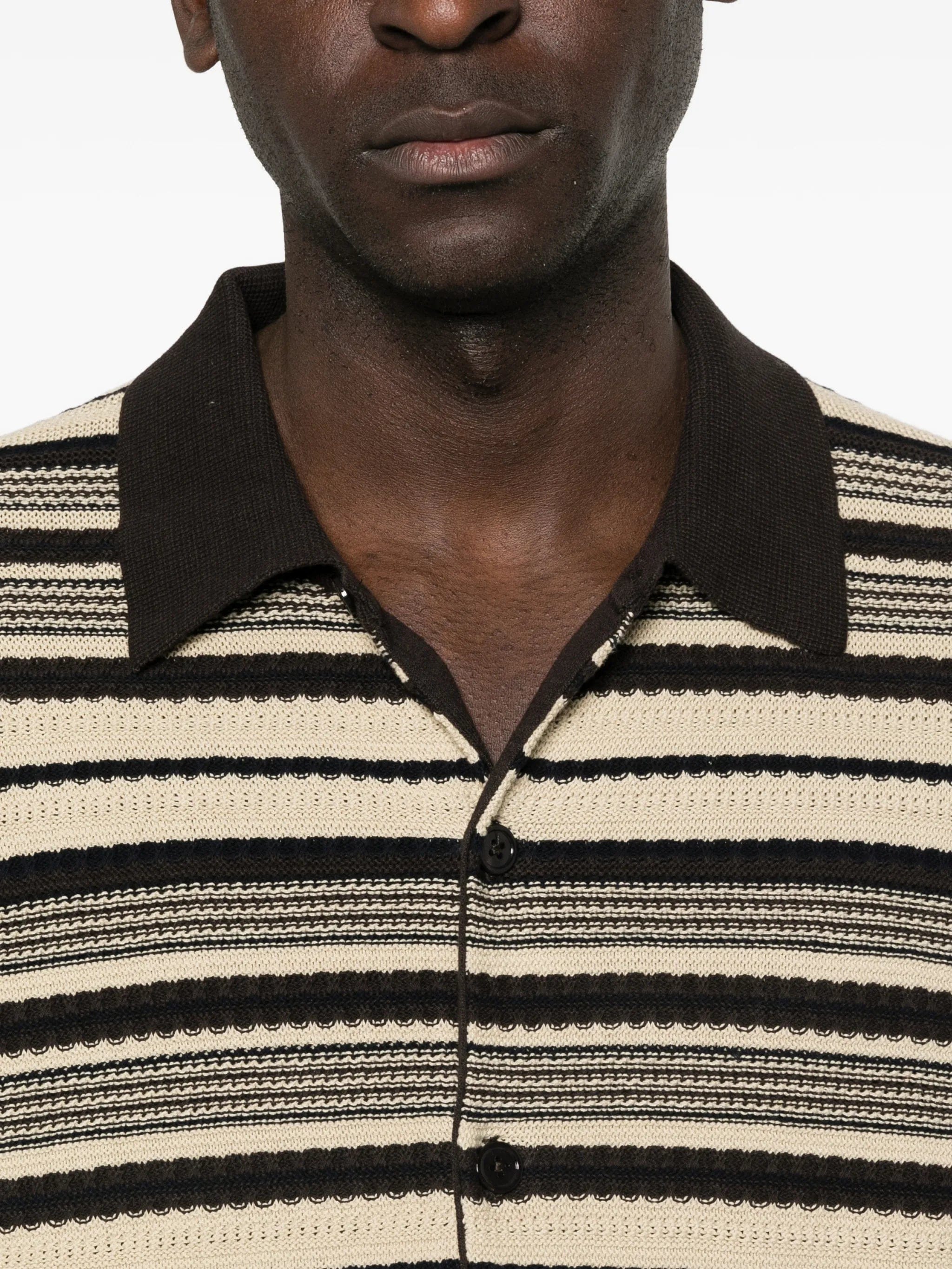 NN07 Nolan LS Polo 60016 striped - detail cardigan
