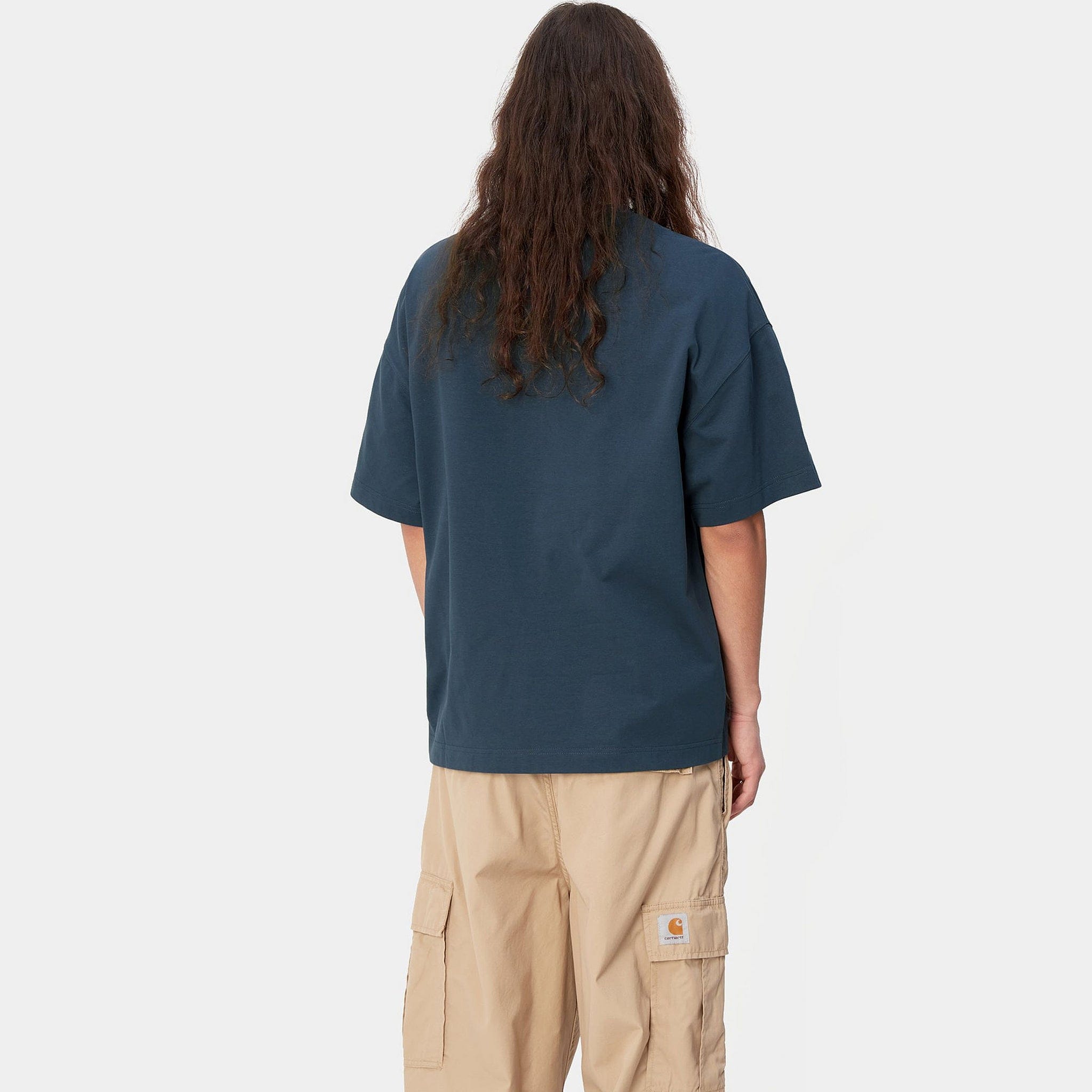 Carhartt WIP S/S Link Script T-Shirt (BLUE/WHITE)