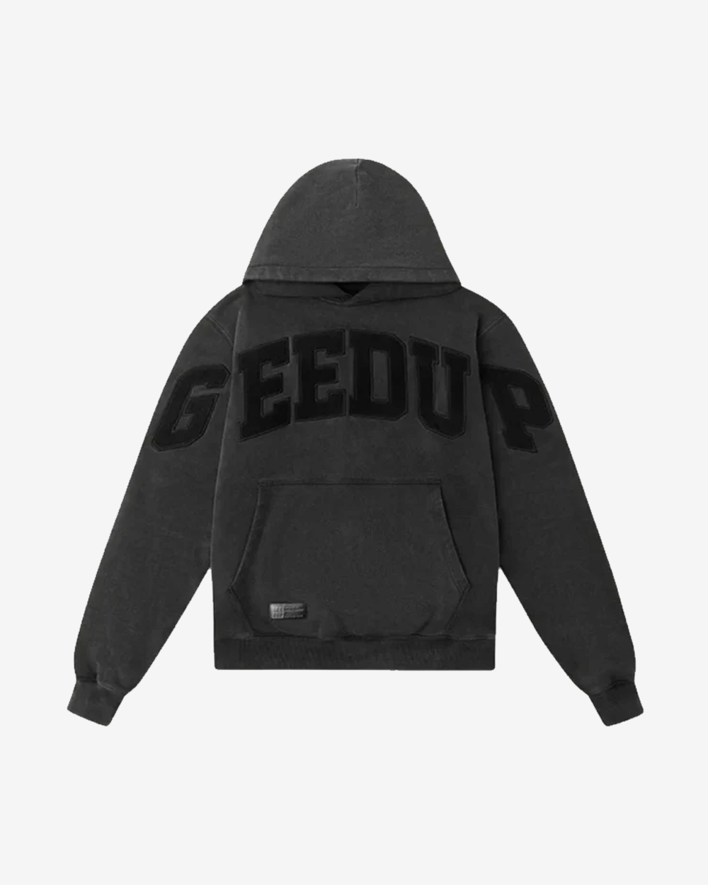 Vintage GEEDUP TEAM LOGO VINTAGE WASHED BLACK HOODIE