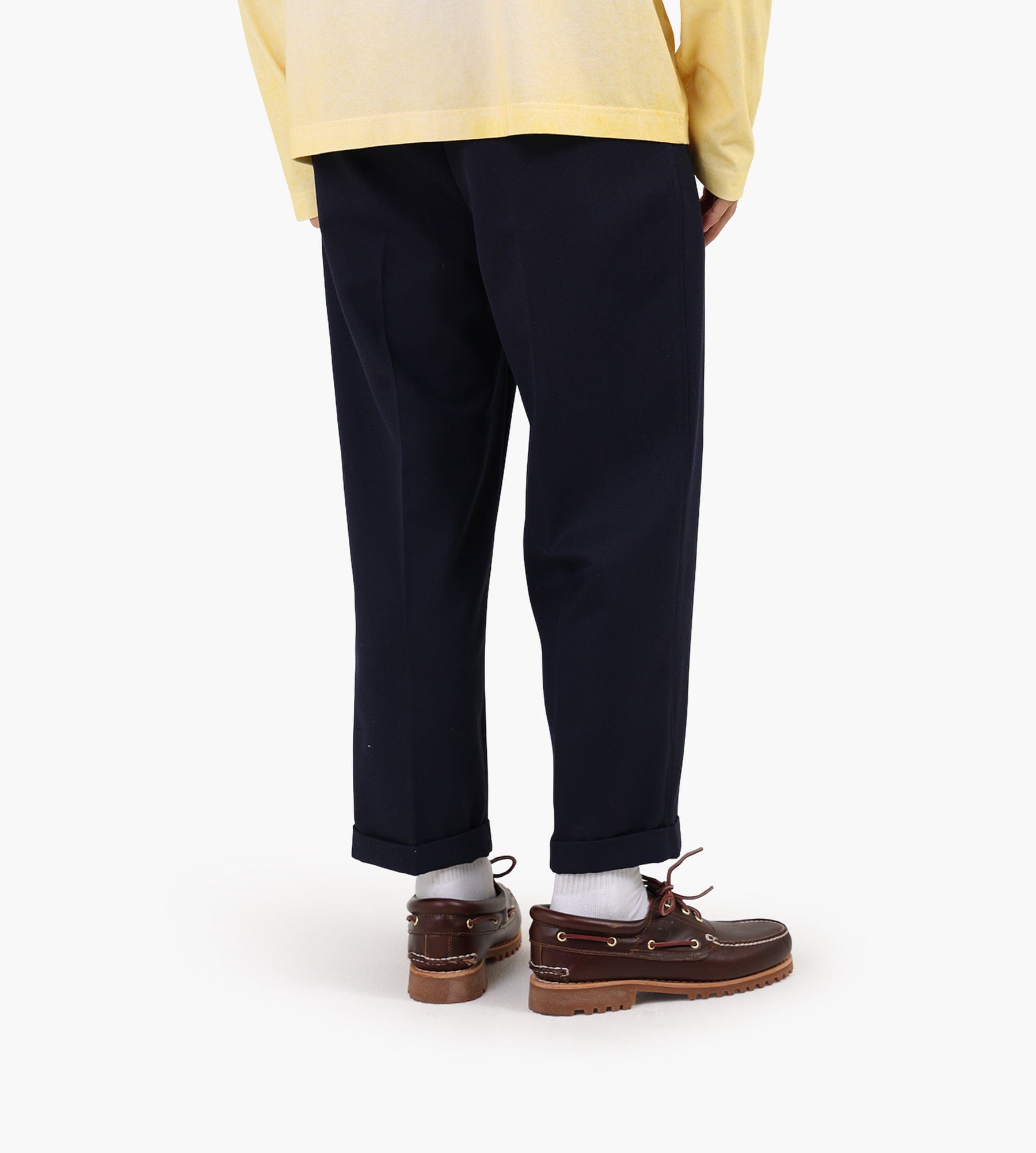 Drôle de Monsieur Pantalon Plis Cropped Laine Navy