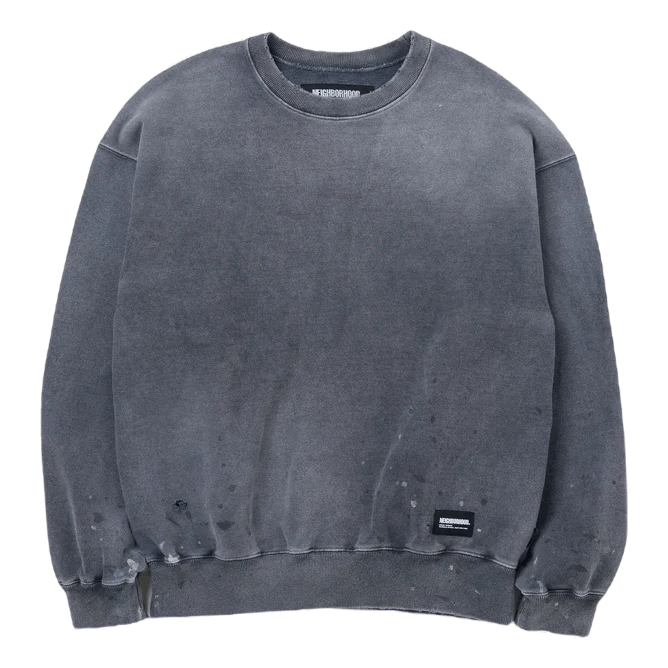 Neighborhood Damage Sweatshirt Ls Gray