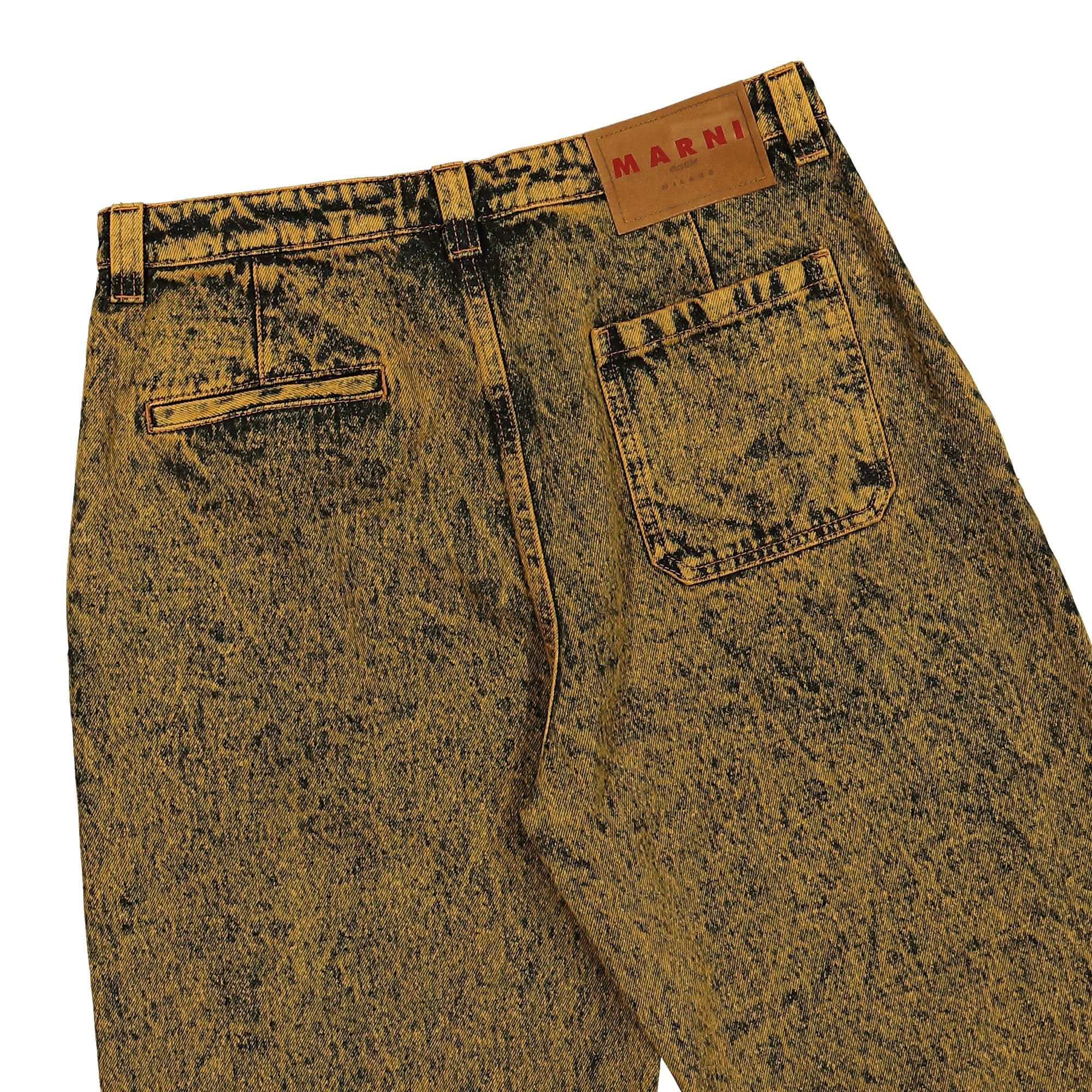 Marni Marble Dyed Cotton Denim Trousers