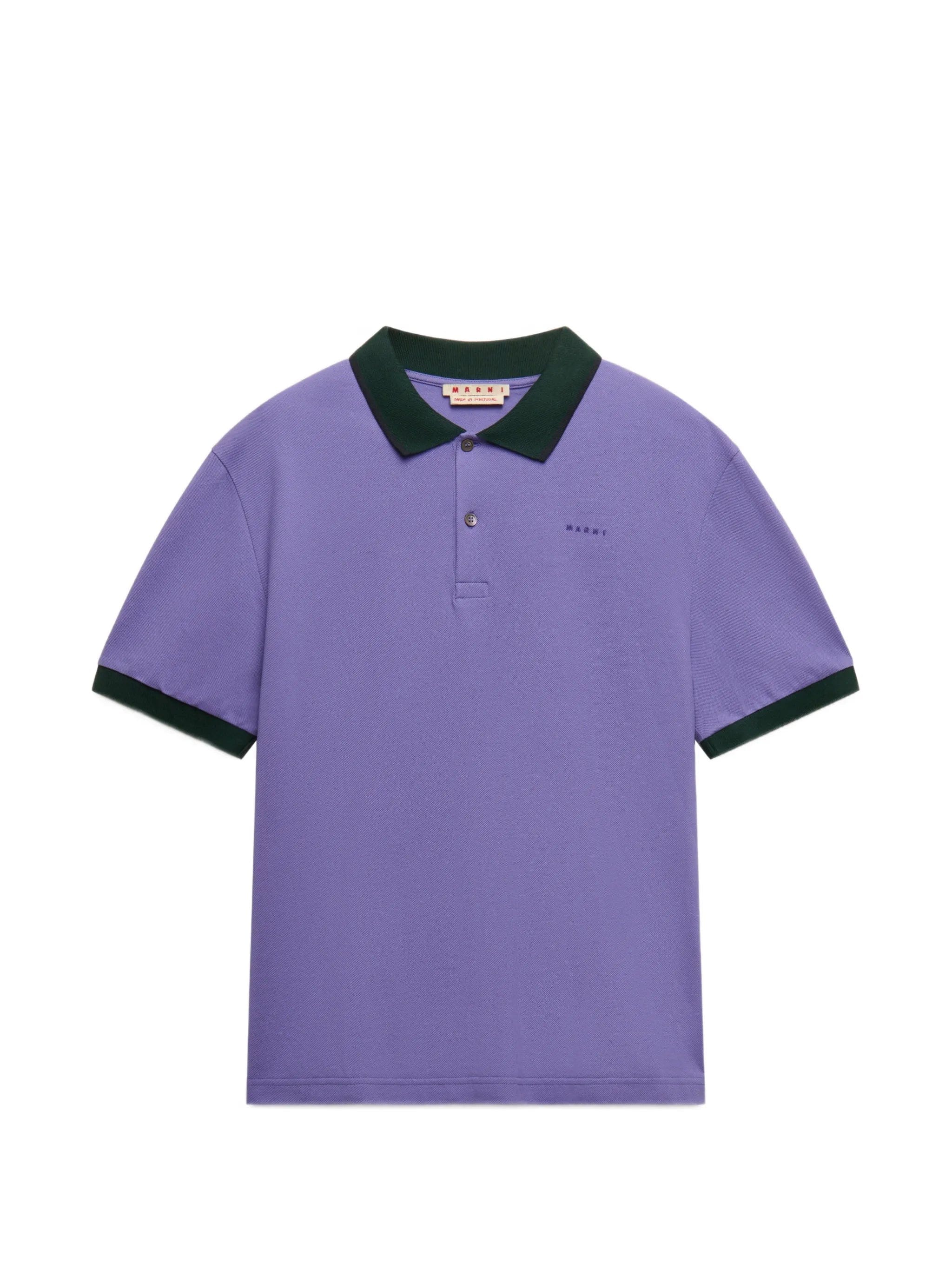 Marni purple piqué polo shirt with contrast trims