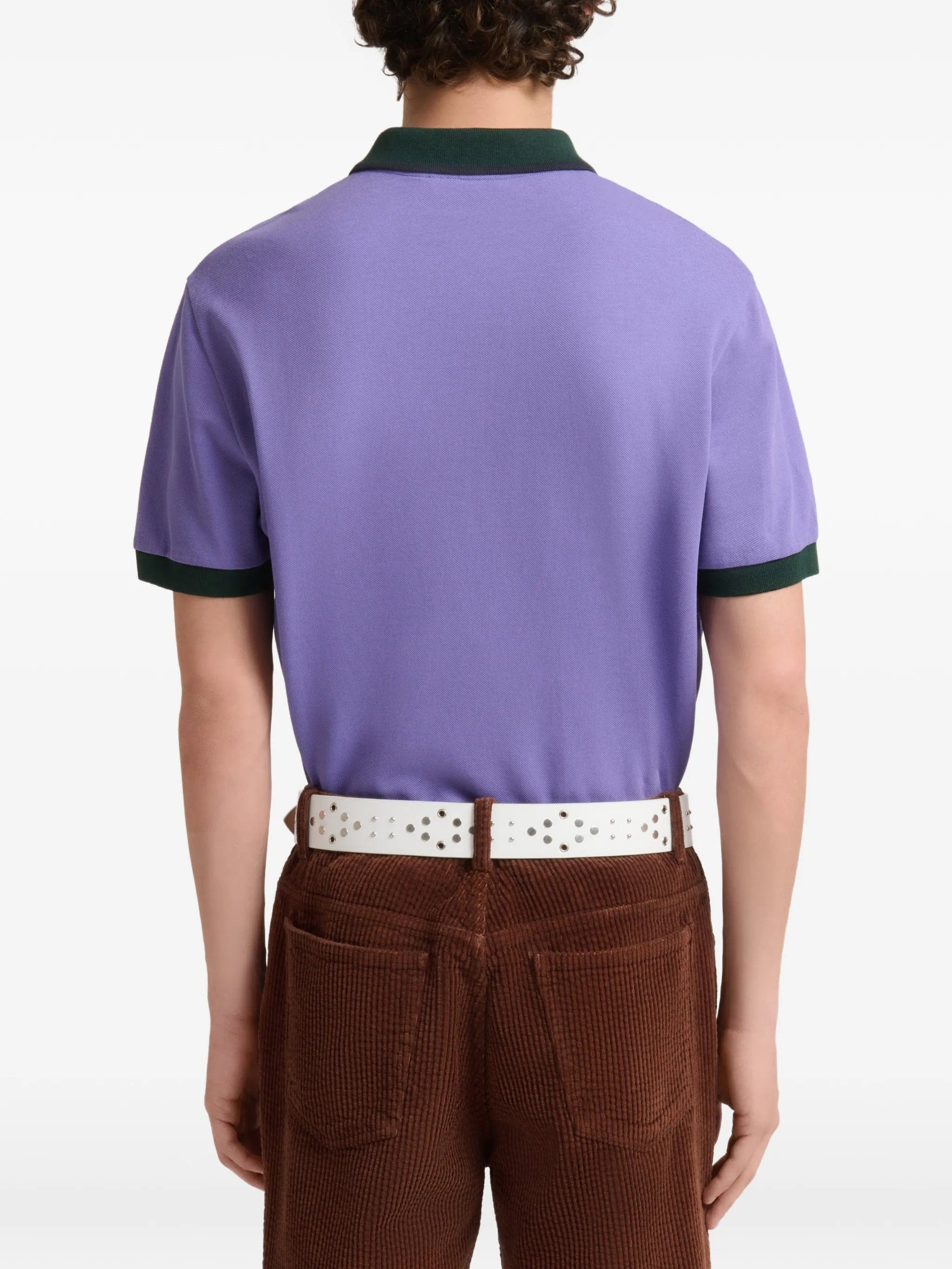 Marni purple piqué polo shirt with contrast trims
