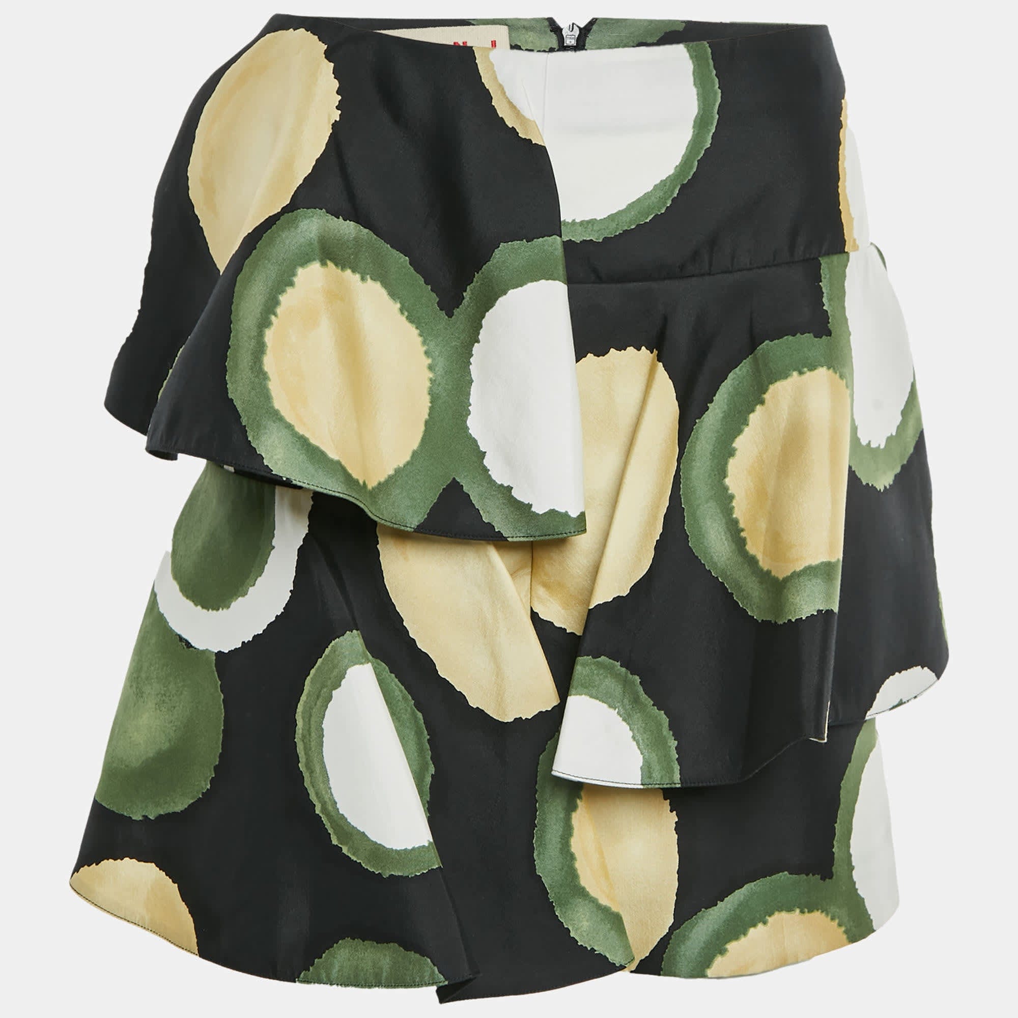 Marni Black Printed Cotton Mini Skirt