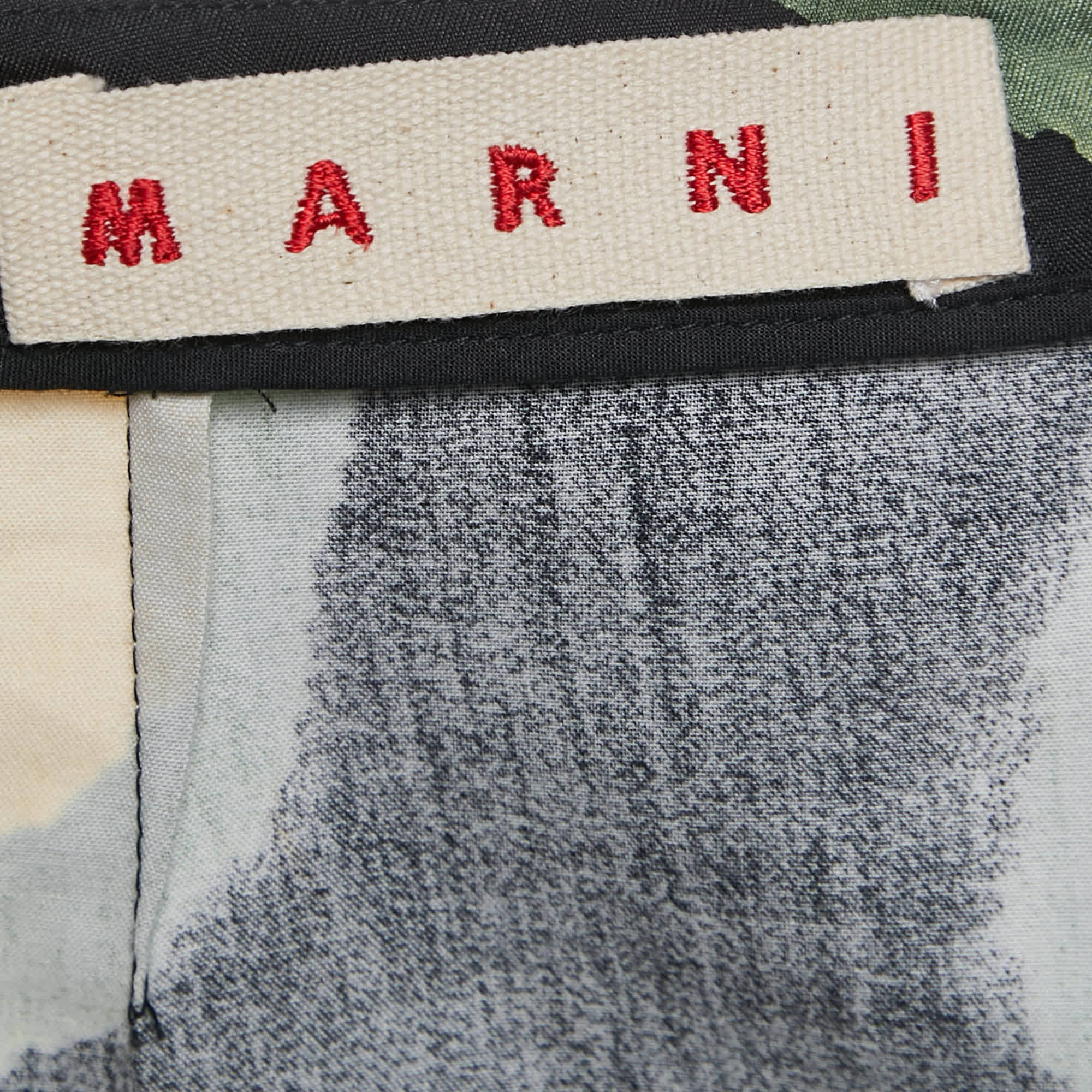 Marni Black Printed Cotton Mini Skirt