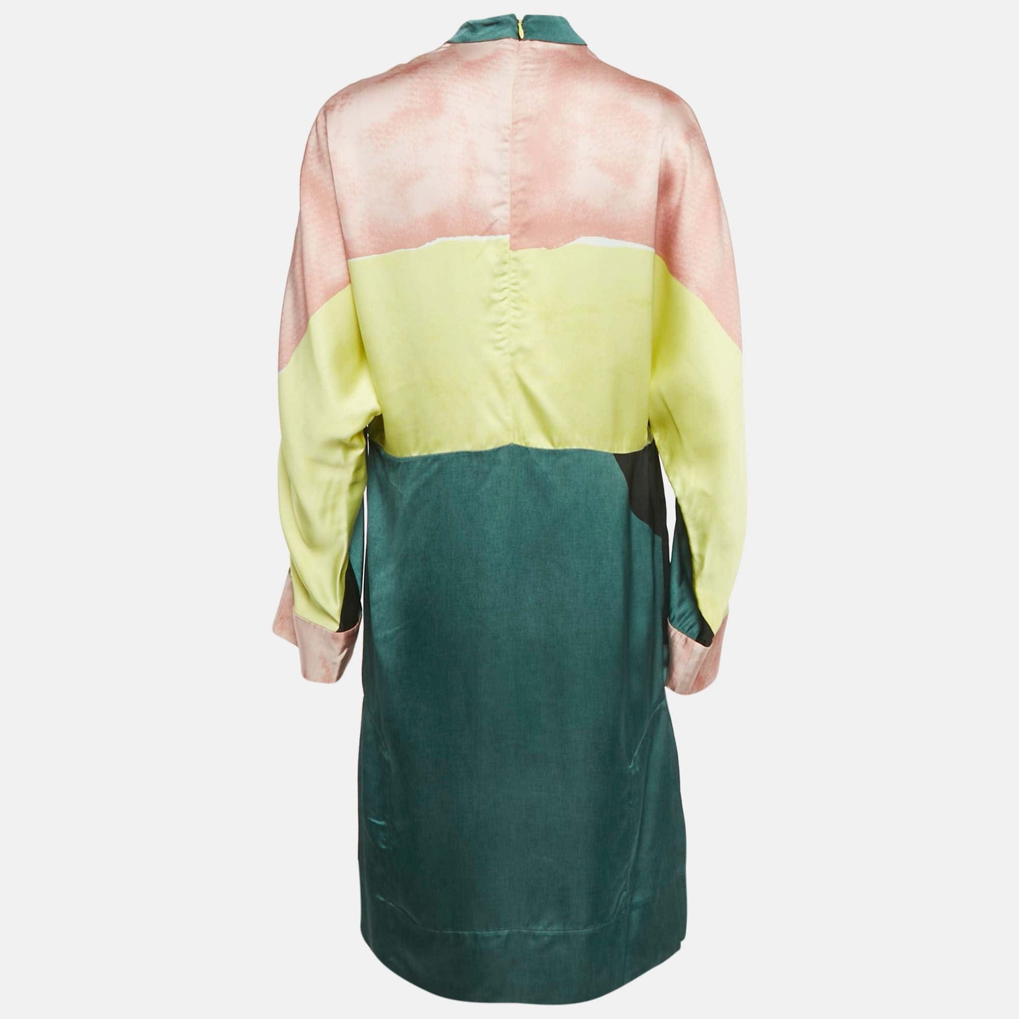 Marni Multicolor Satin Shift Dress