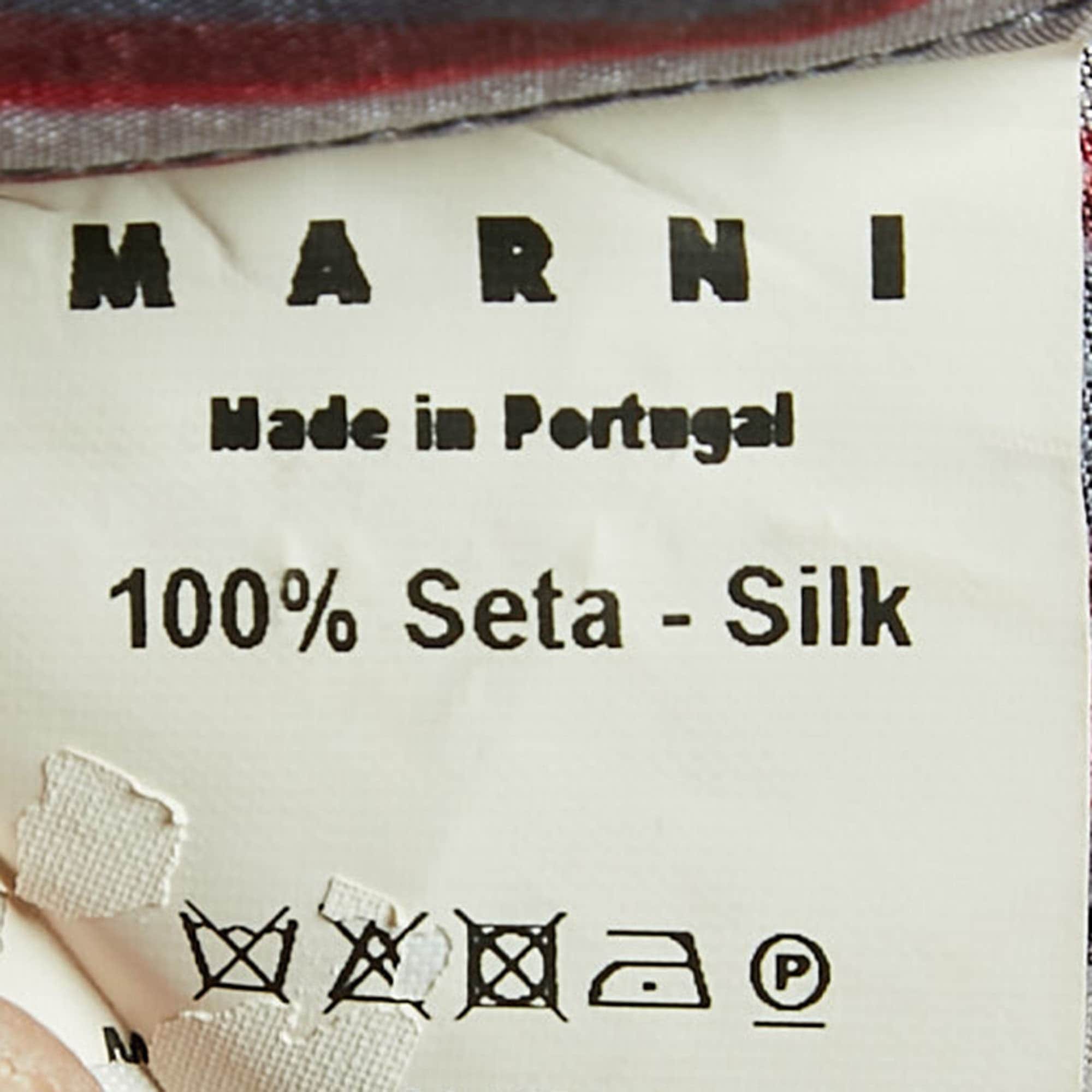 Marni Multicolour Geometric Print Silk Sleeveless Blouse