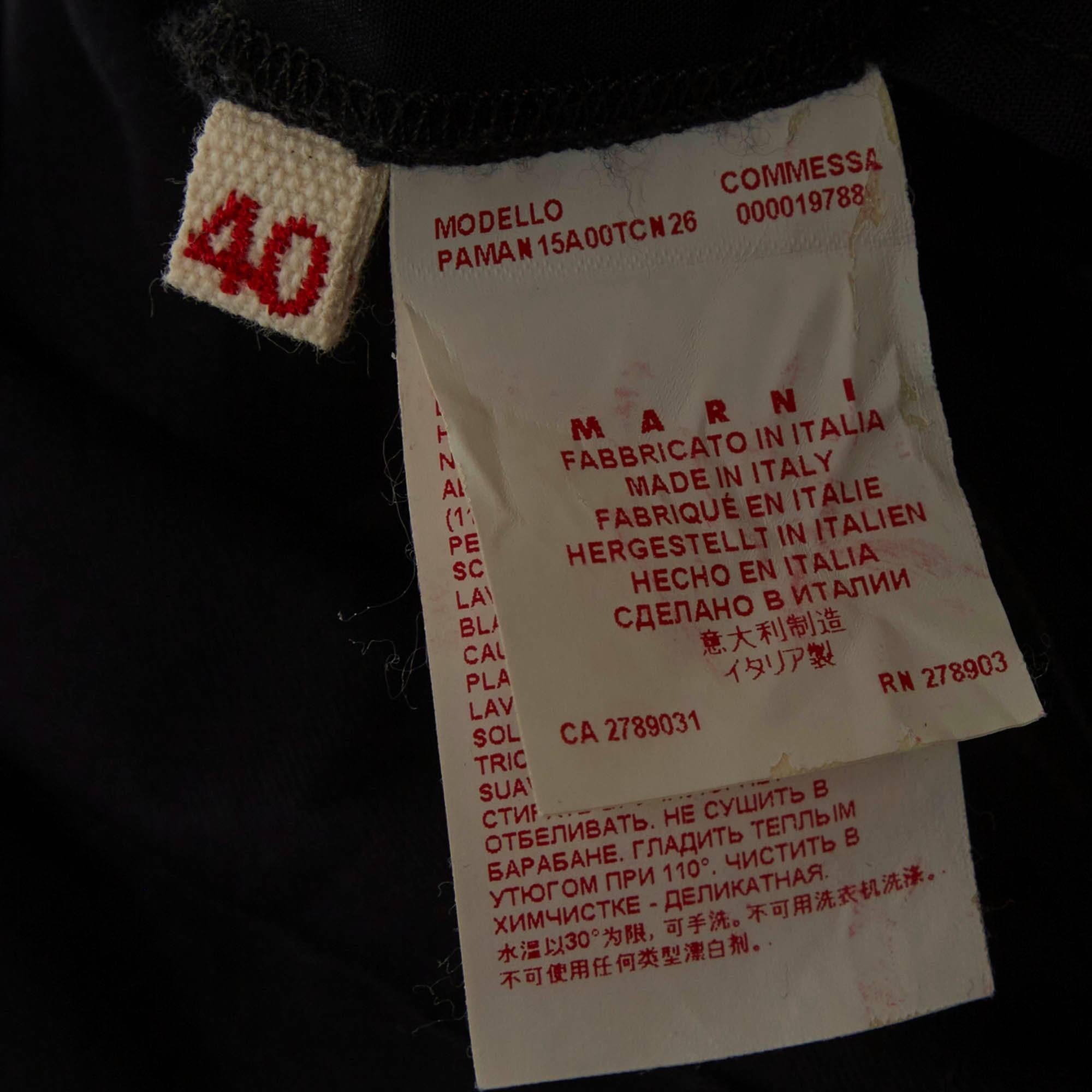 Marni Black Cotton Skinny Trousers