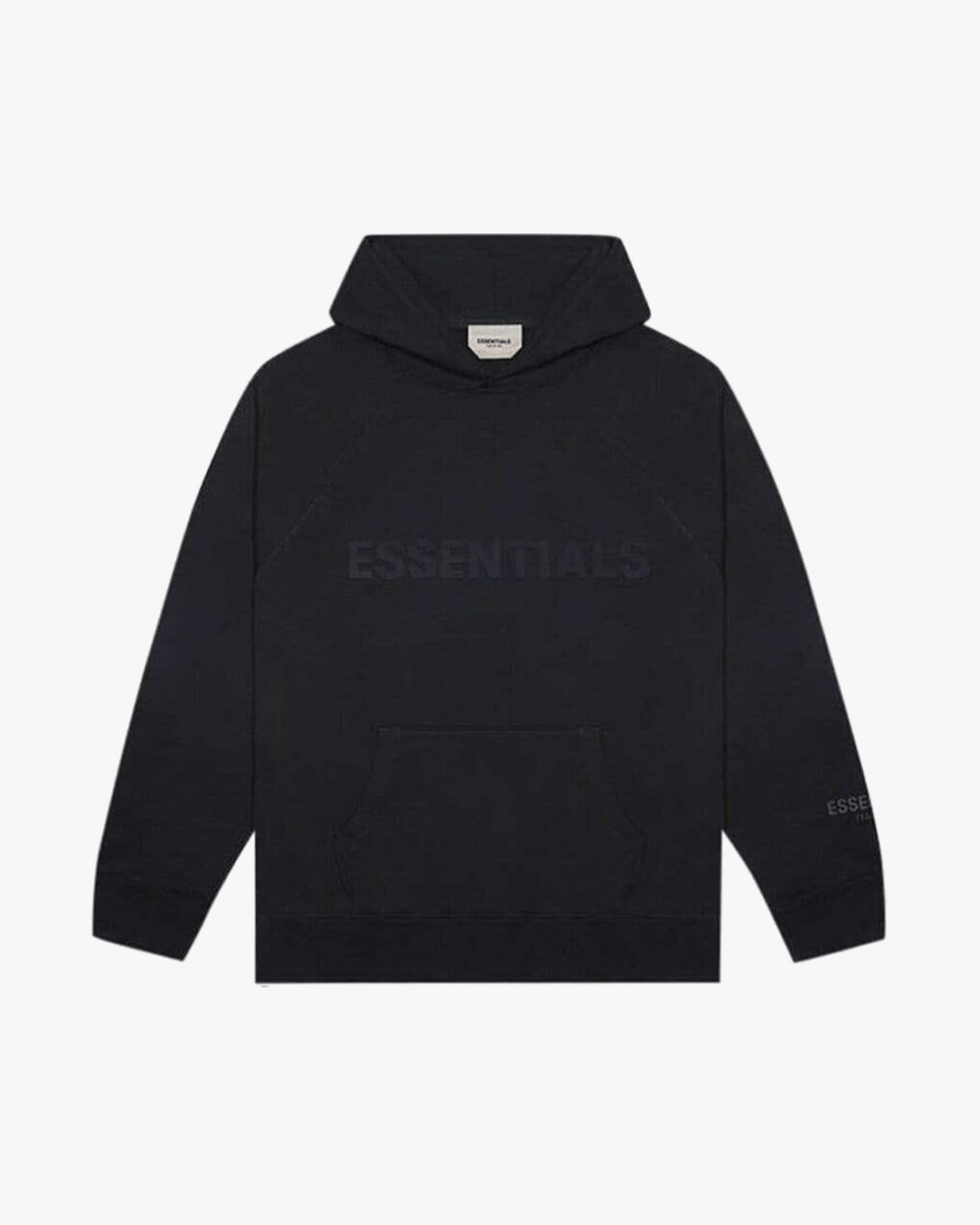 FOG ESSENTIALS SS20 SILICON APPLIQUE LOGO BLACK HOODIE
